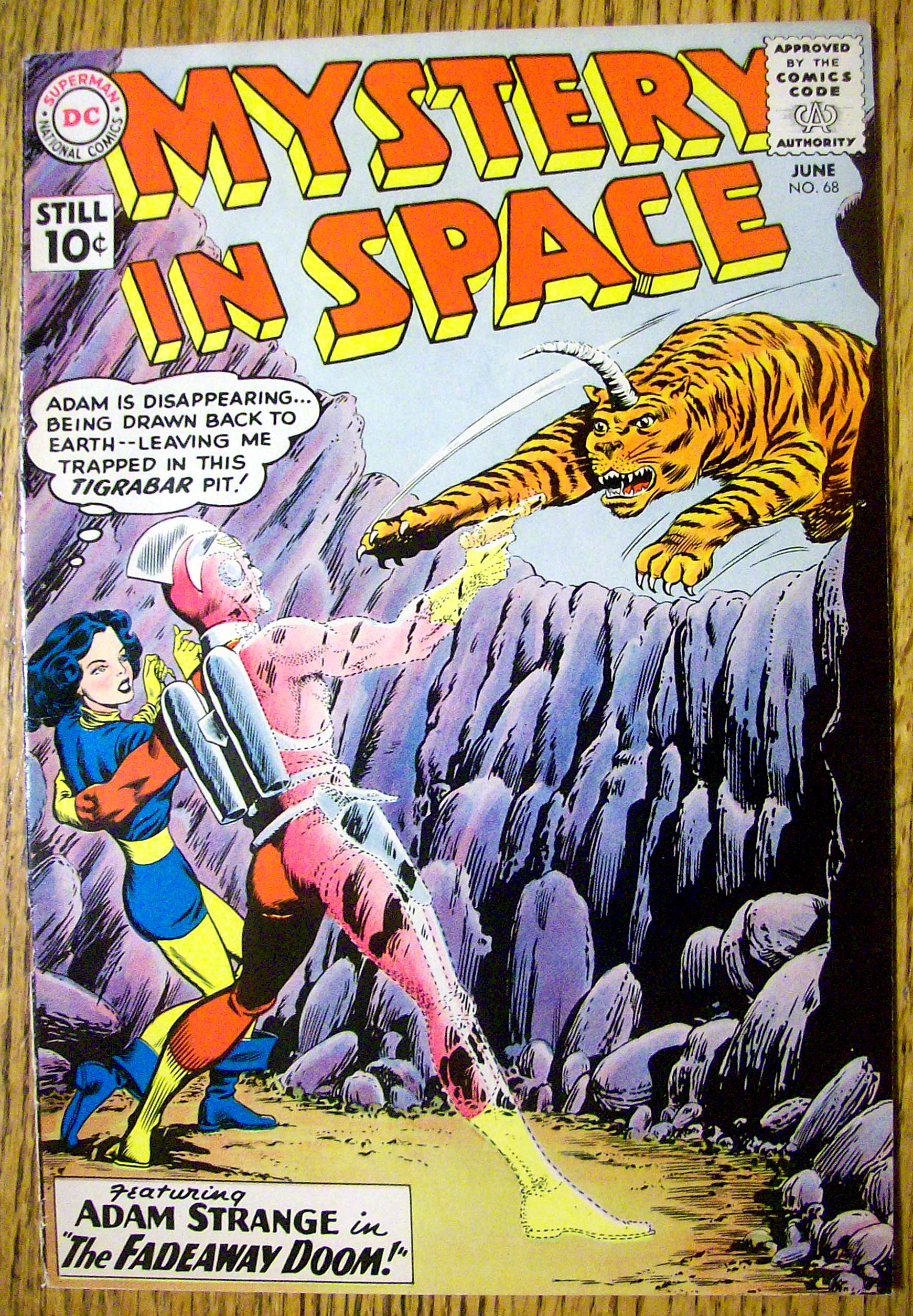 Mystery In Space Comic Cover-June 1961-Adam Strange