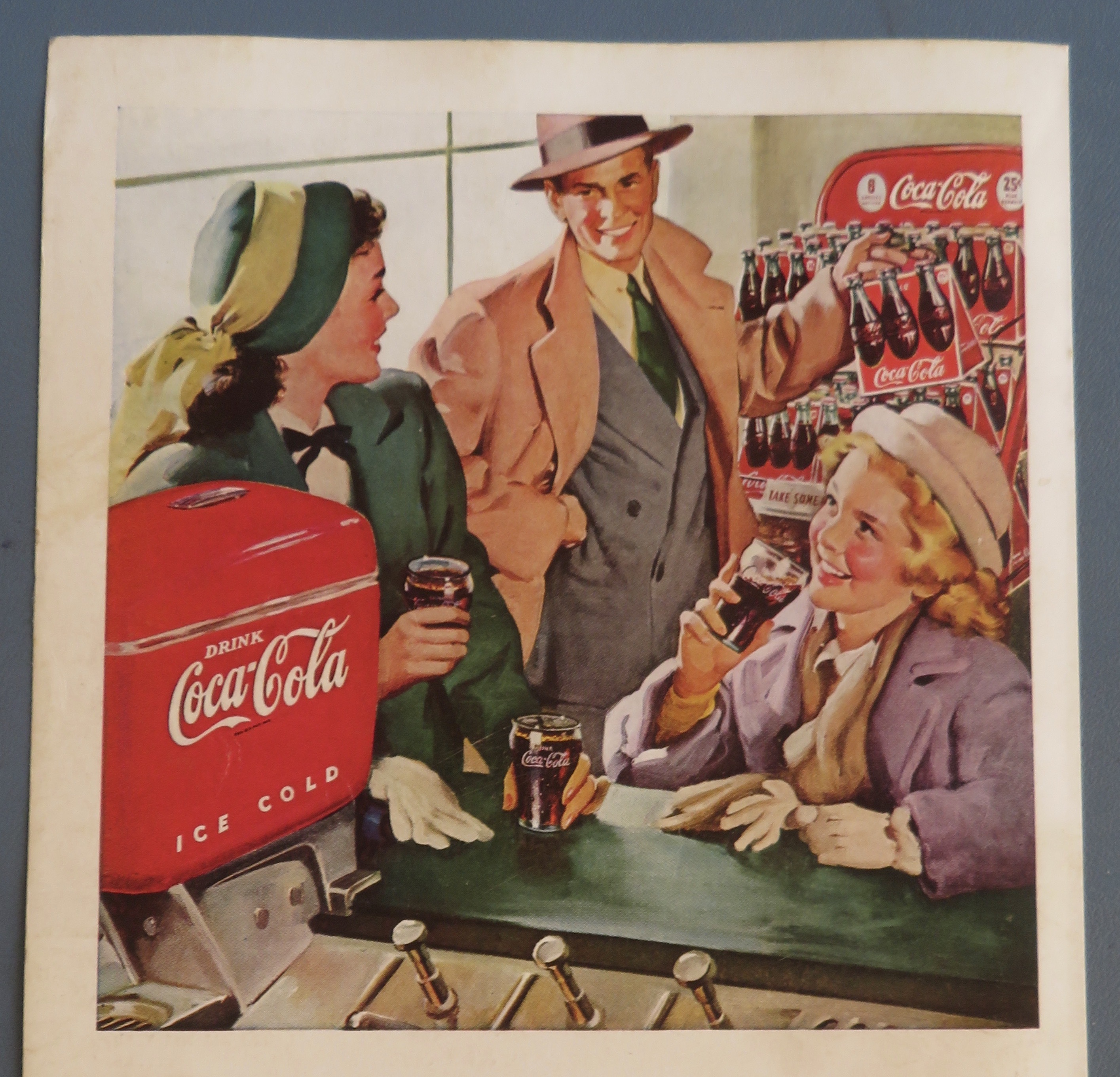 1948 Coca Cola (Coke) w/ Woman & Little Girl Drinking