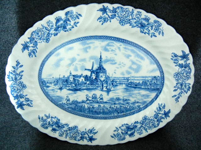 Johnson Bros China Tulip Time Pattern 12 inch Oval Plat
