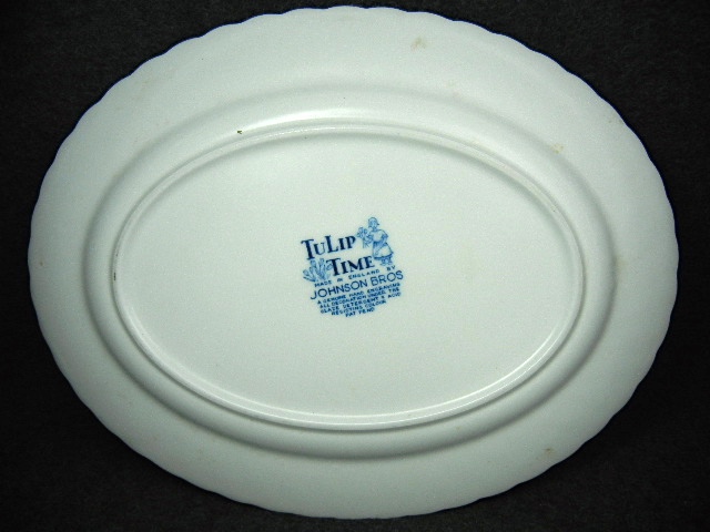Johnson Bros China Tulip Time Pattern 12 inch Oval Plat