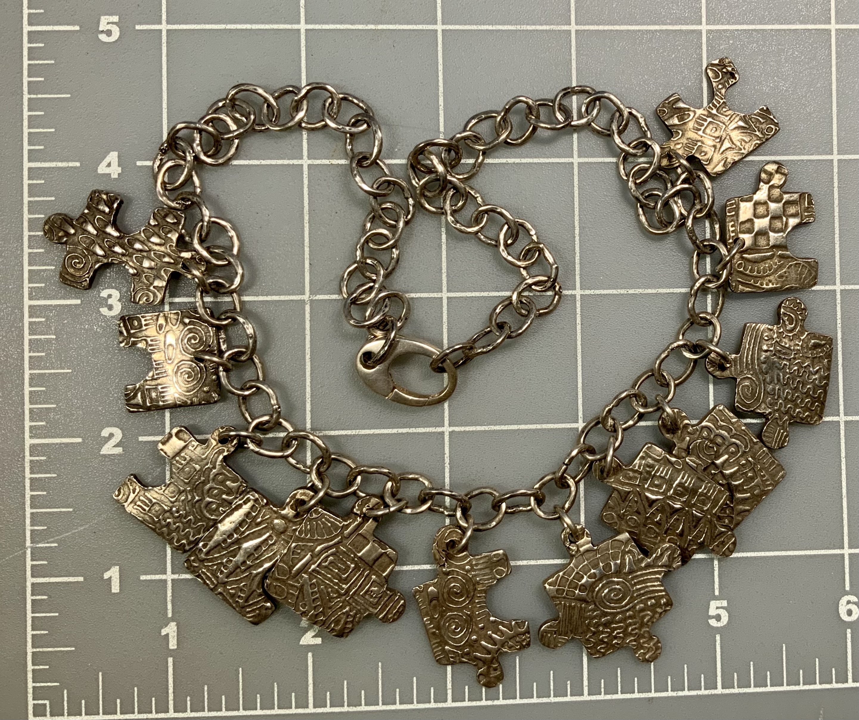 Sandcast Sterling Silver Puzzle Necklace Artist Made
