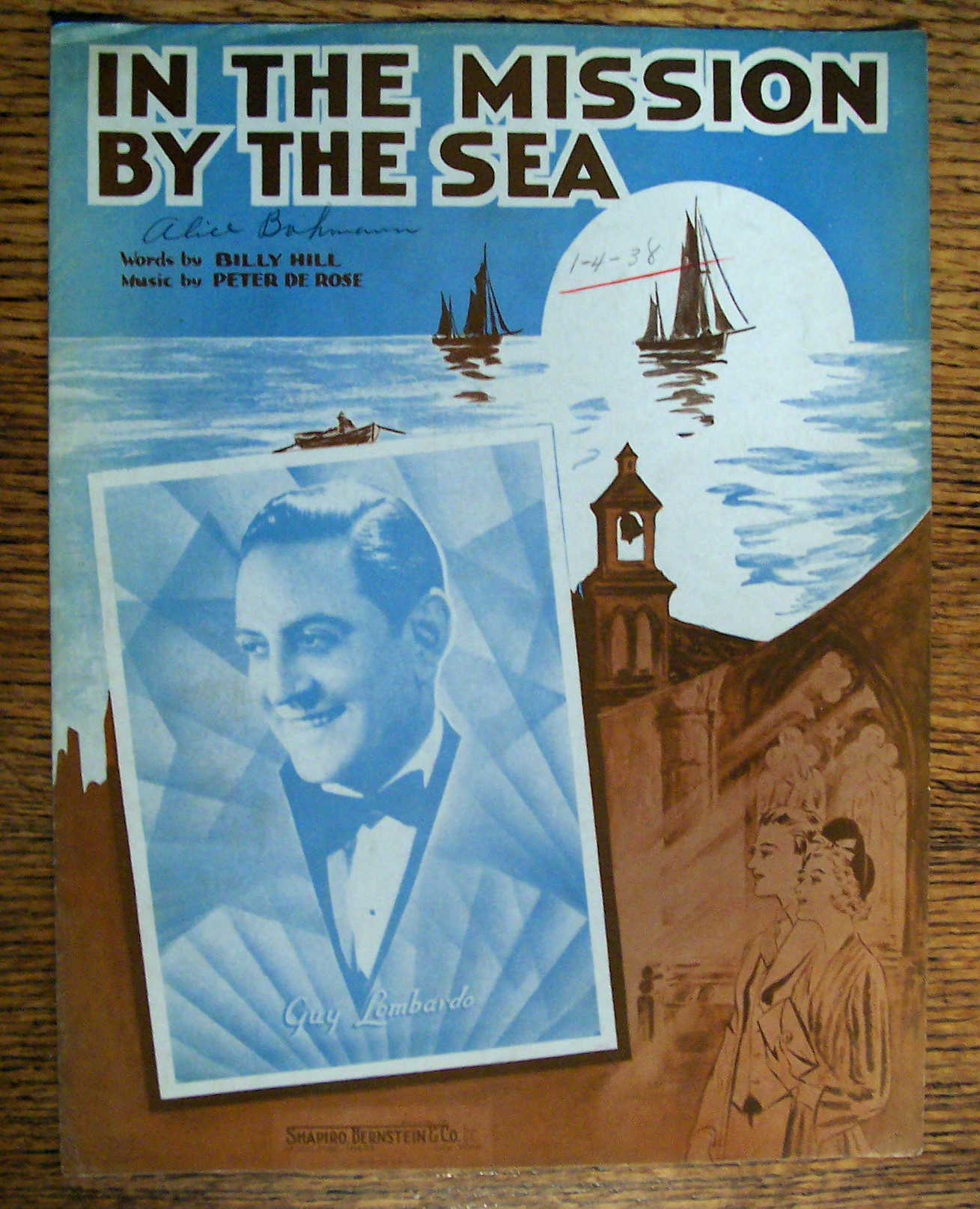 Sheet Music For 1937 In The Mission By The Sea