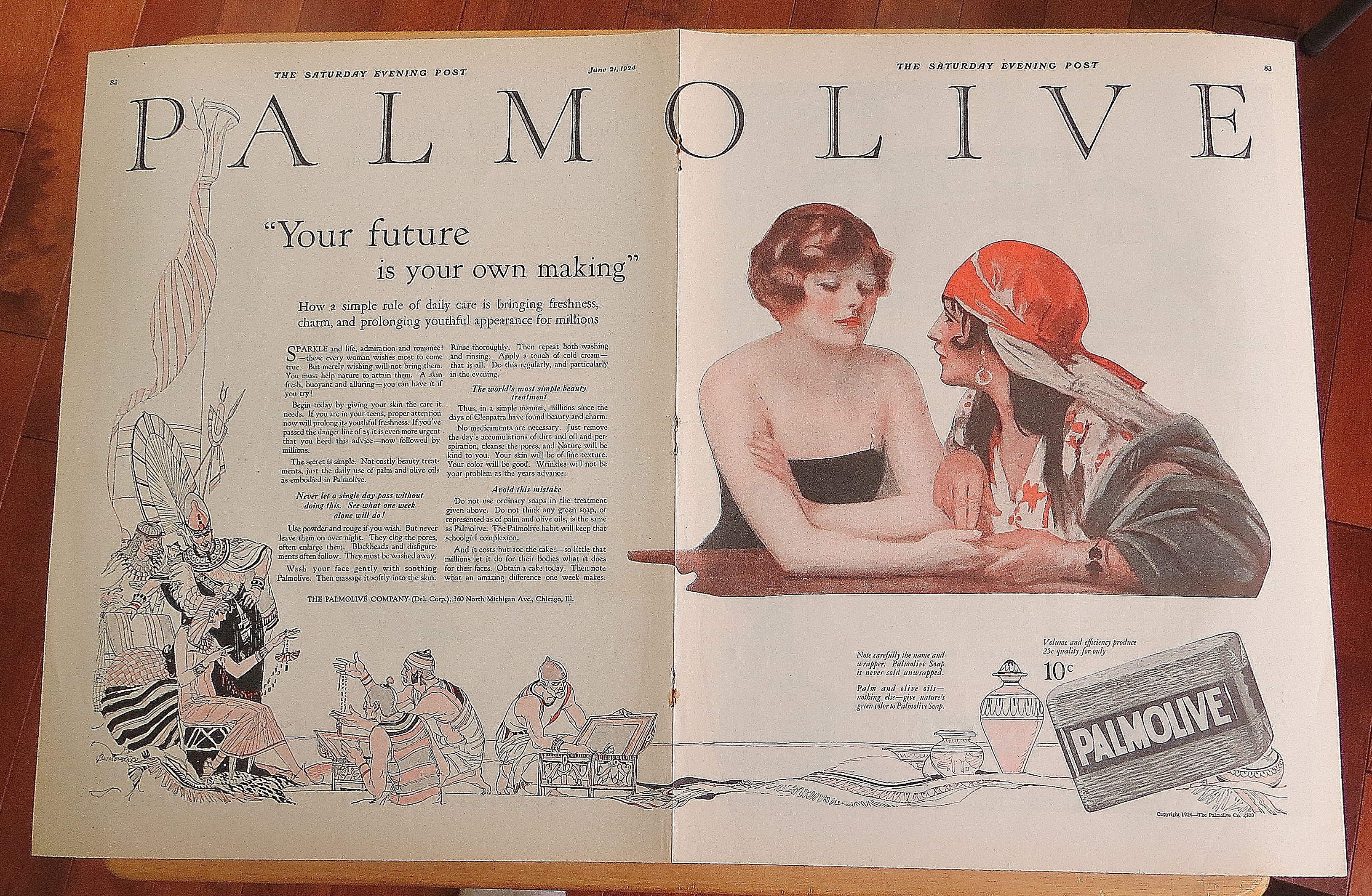 1924 Palmolive With Gypsy Telling Woman Her Fortune