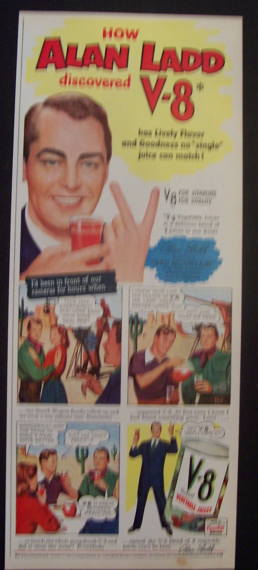 1952 V - 8 Vegetable Juice with Alan Ladd