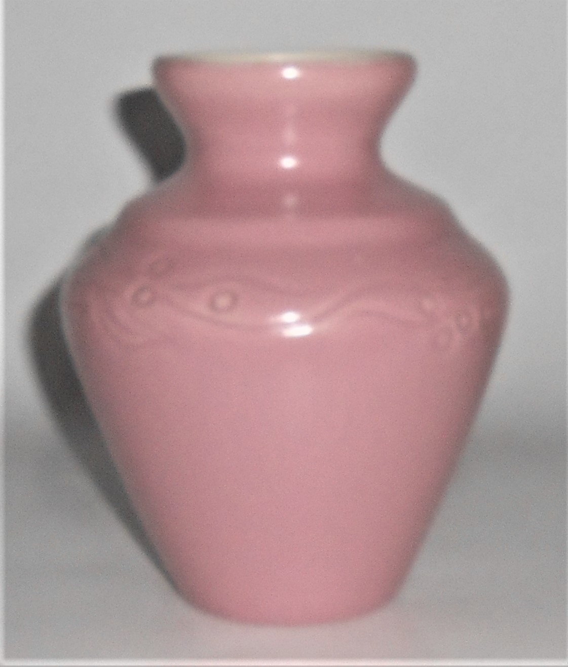 Coors Art Pottery Pink/White Leaves/Berries Vase