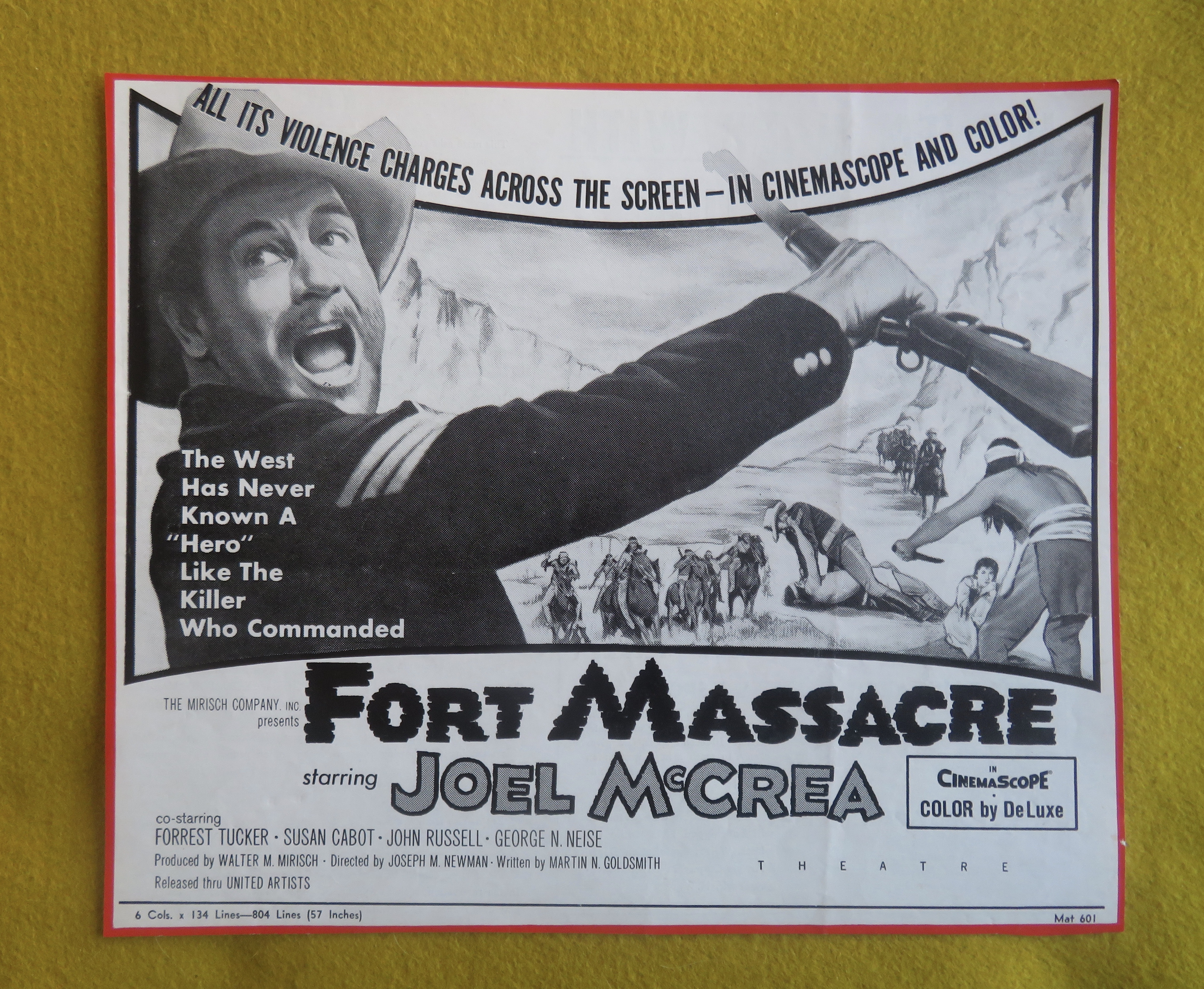 1958 Fort Massacre with Joel McCrea