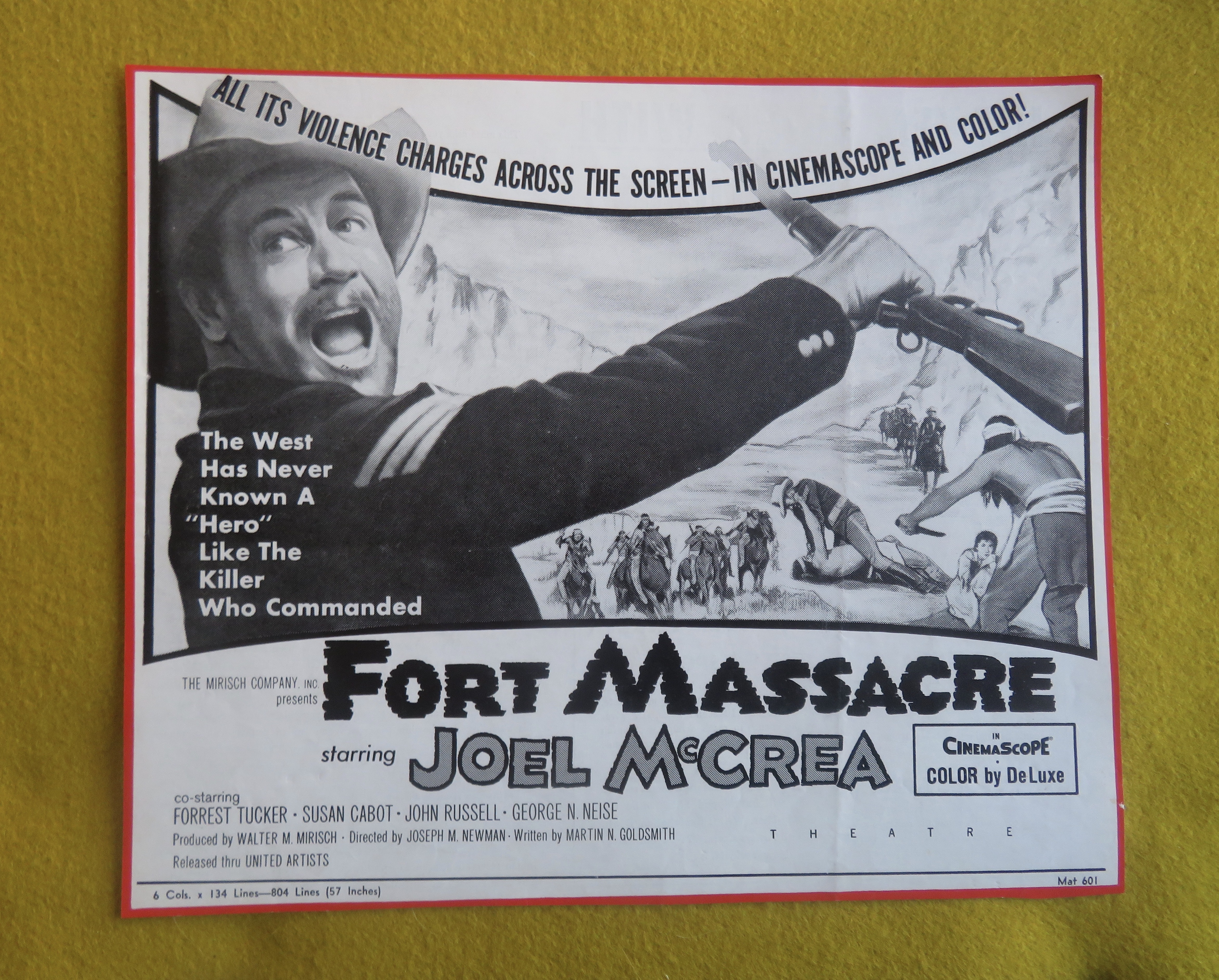 1958 Fort Massacre with Joel McCrea