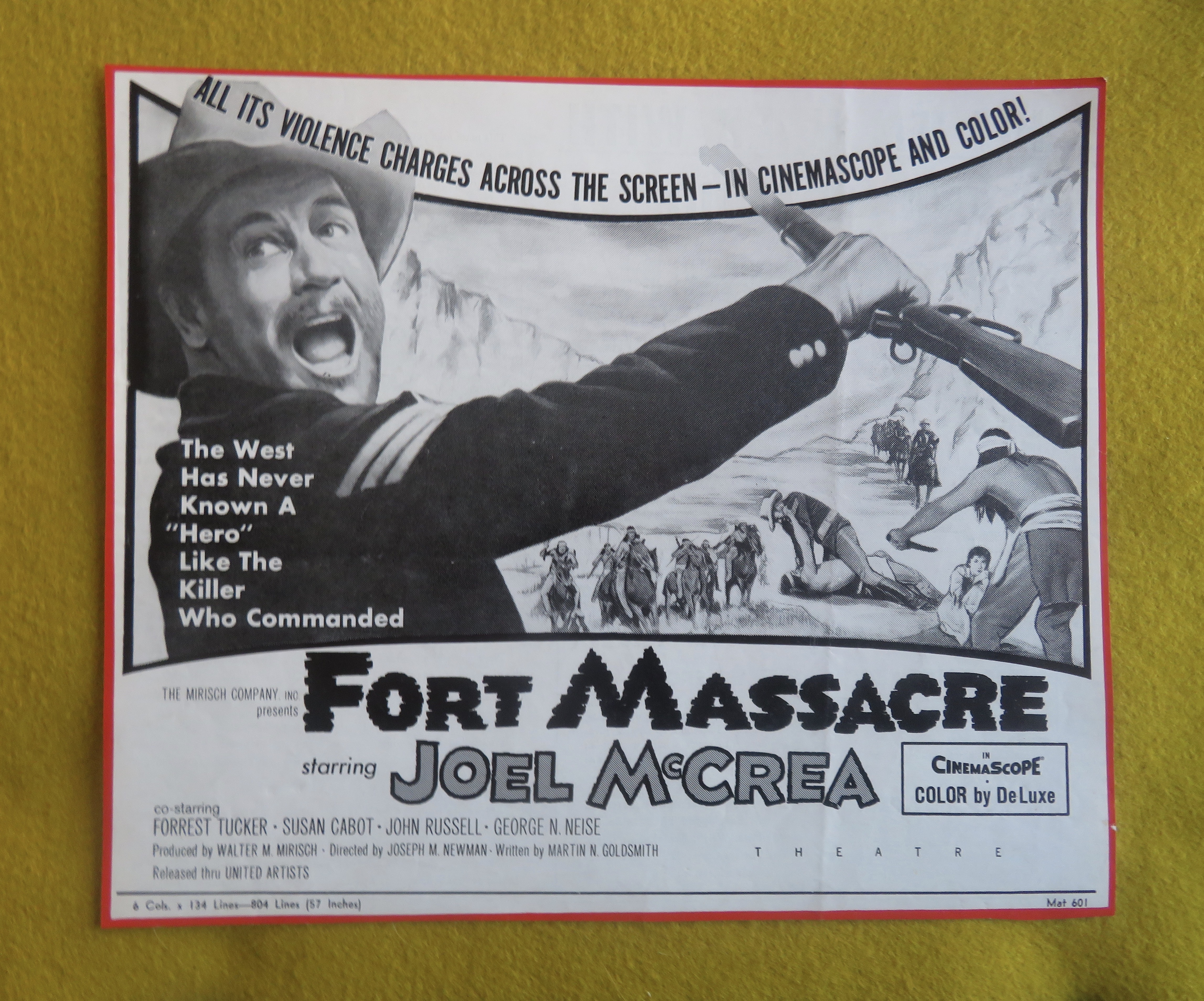 1958 Fort Massacre with Joel McCrea