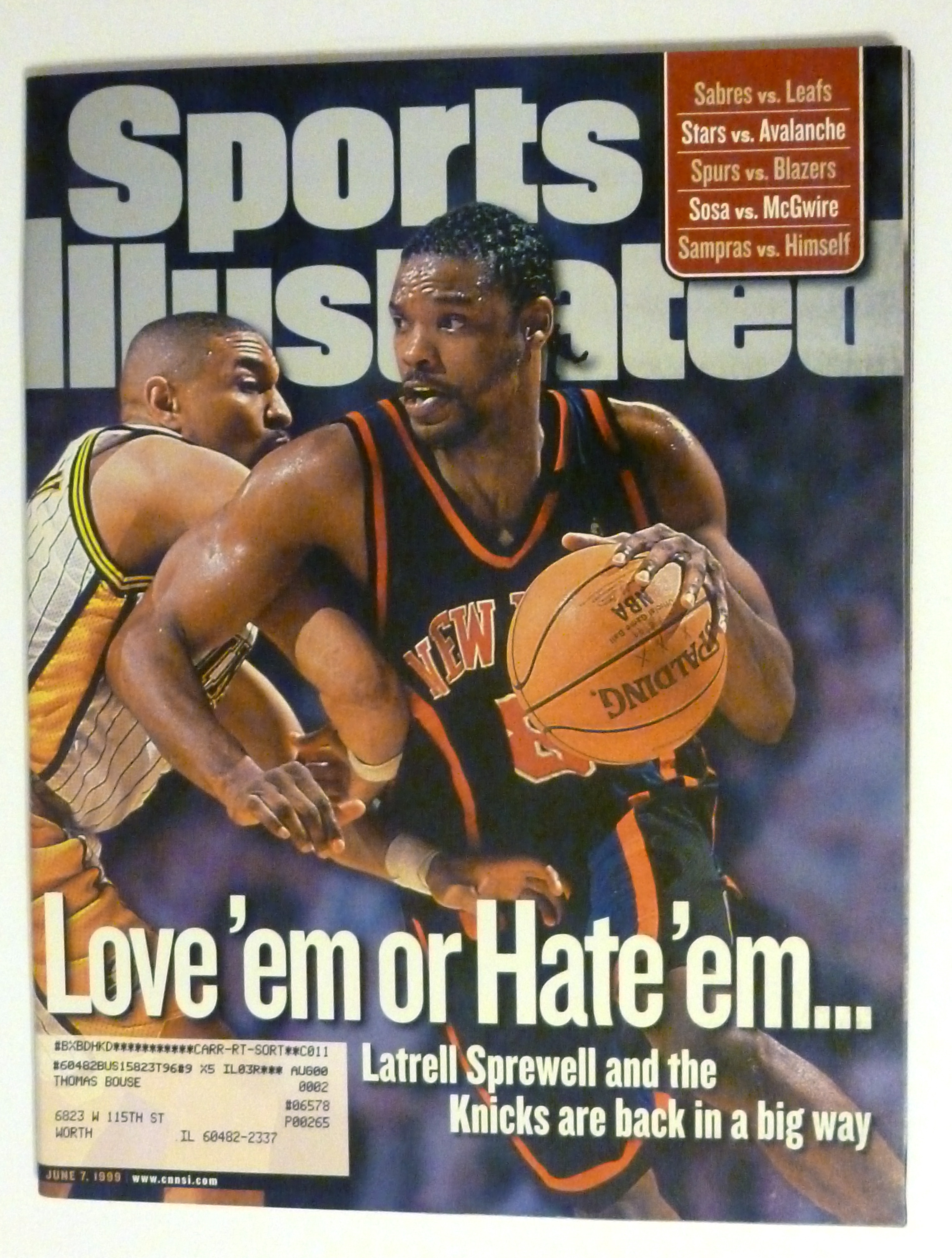 Sports Illustrated Magazine -June 7, 1999- L. Sprewell