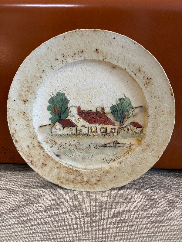 Hubert du Roscoat Pottery Wall Plate rural Farmhouse Canada