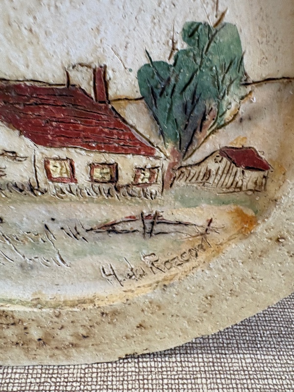 Hubert du Roscoat Pottery Wall Plate rural Farmhouse Canada