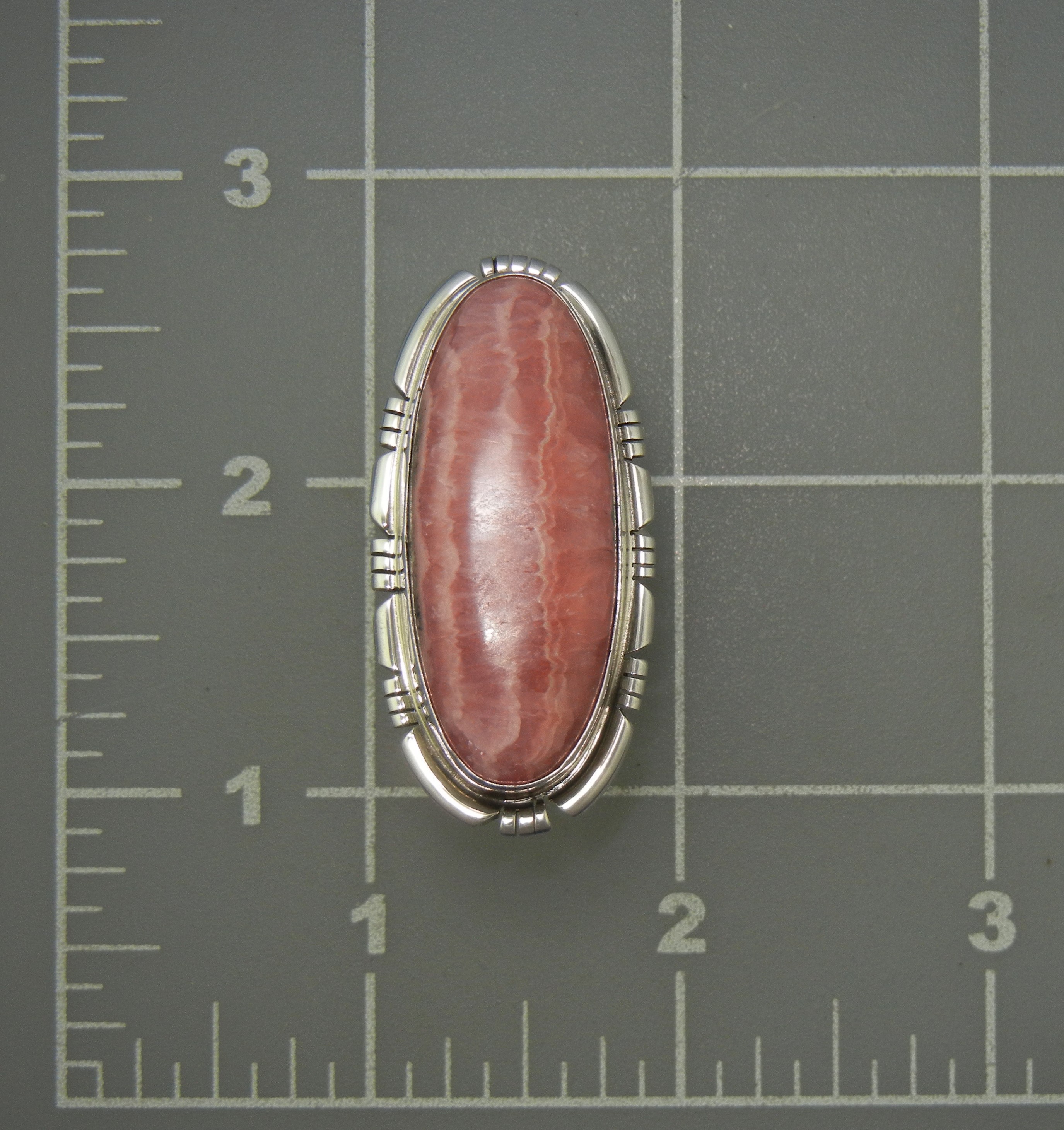 Navajo Sterling Silver Rhodochrosite Ring Signed Sheila