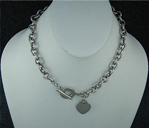 Tiffany Sterling Silver Heart & Toggle Necklace