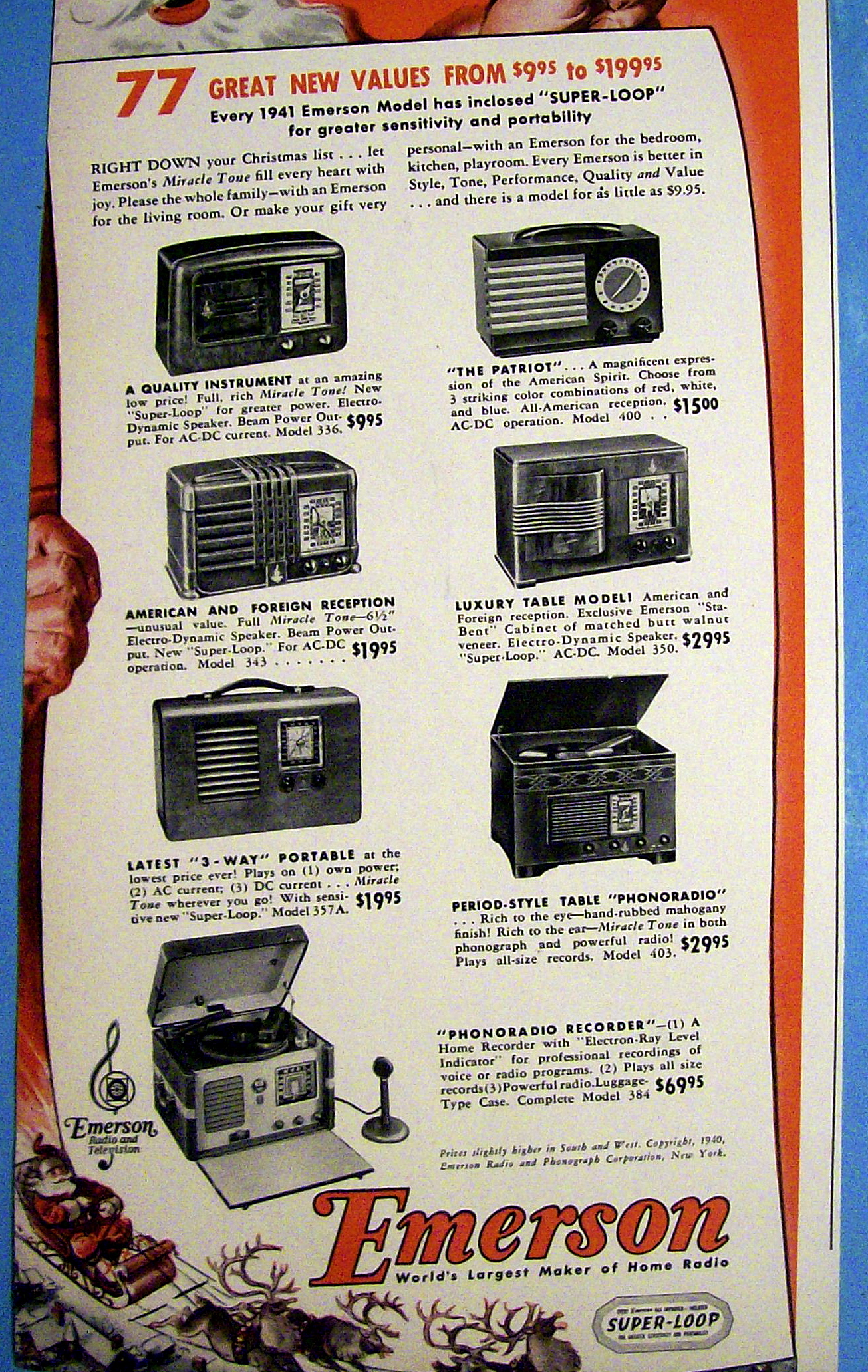 1940 Emerson Radios with Patriot and More