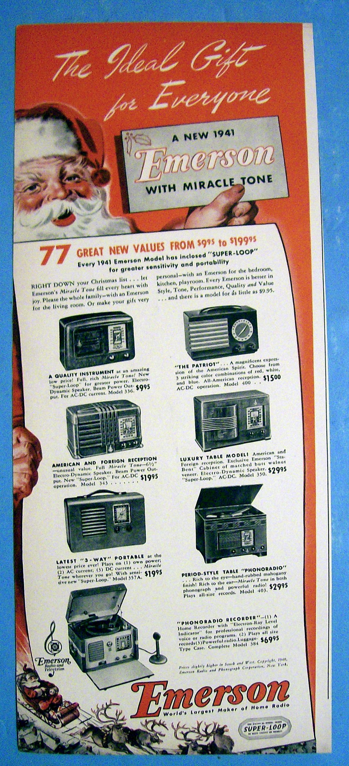 1940 Emerson Radios with Patriot and More
