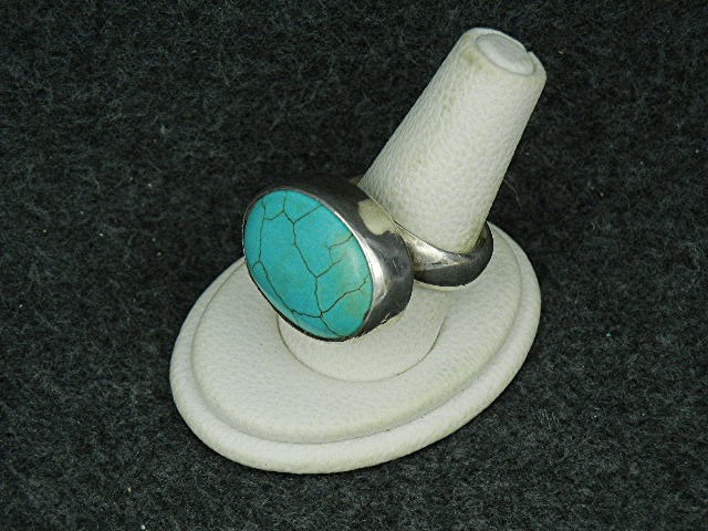 Charles Albert Sterling Silver and Turquoise Ring