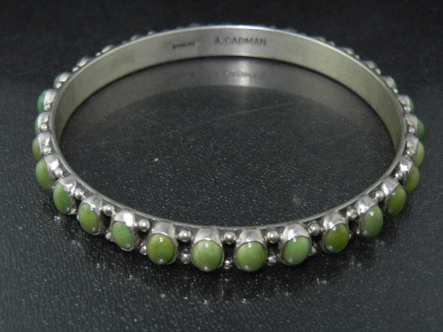 Andy Cadman Sterling Silver Green Kingman Turquoise Ban