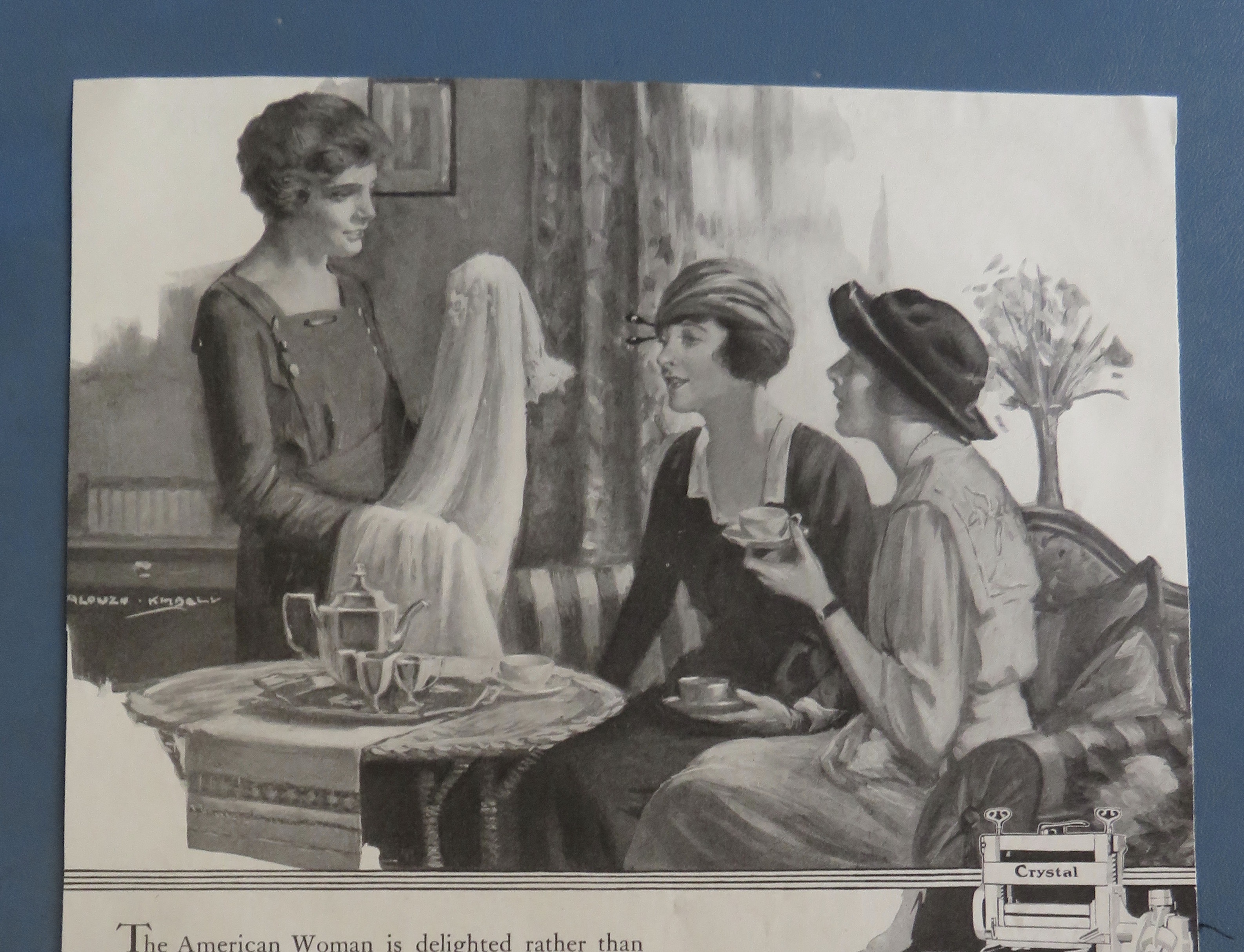 1920's Crystal Electric Washer & Wringer with Women