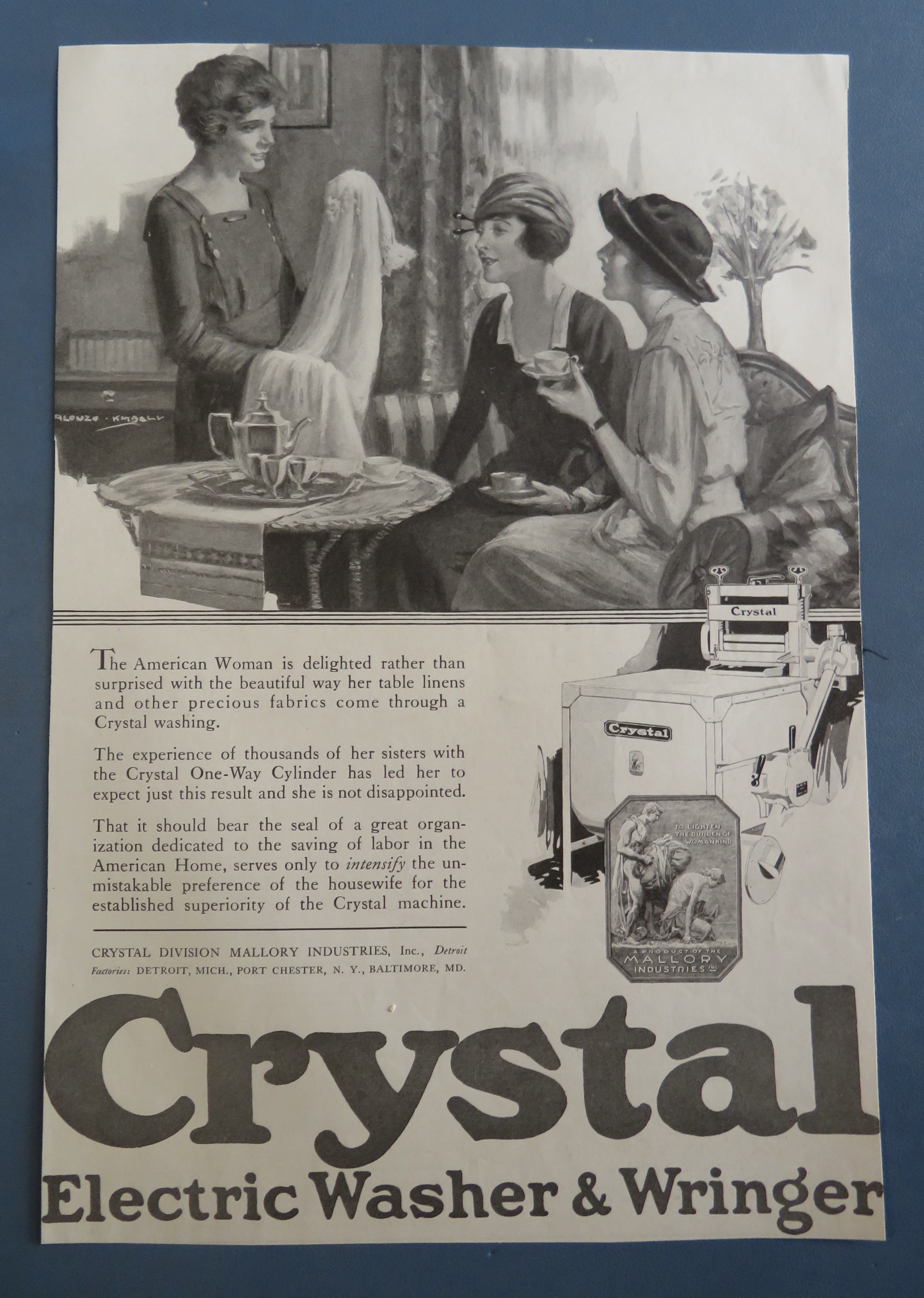 1920's Crystal Electric Washer & Wringer with Women