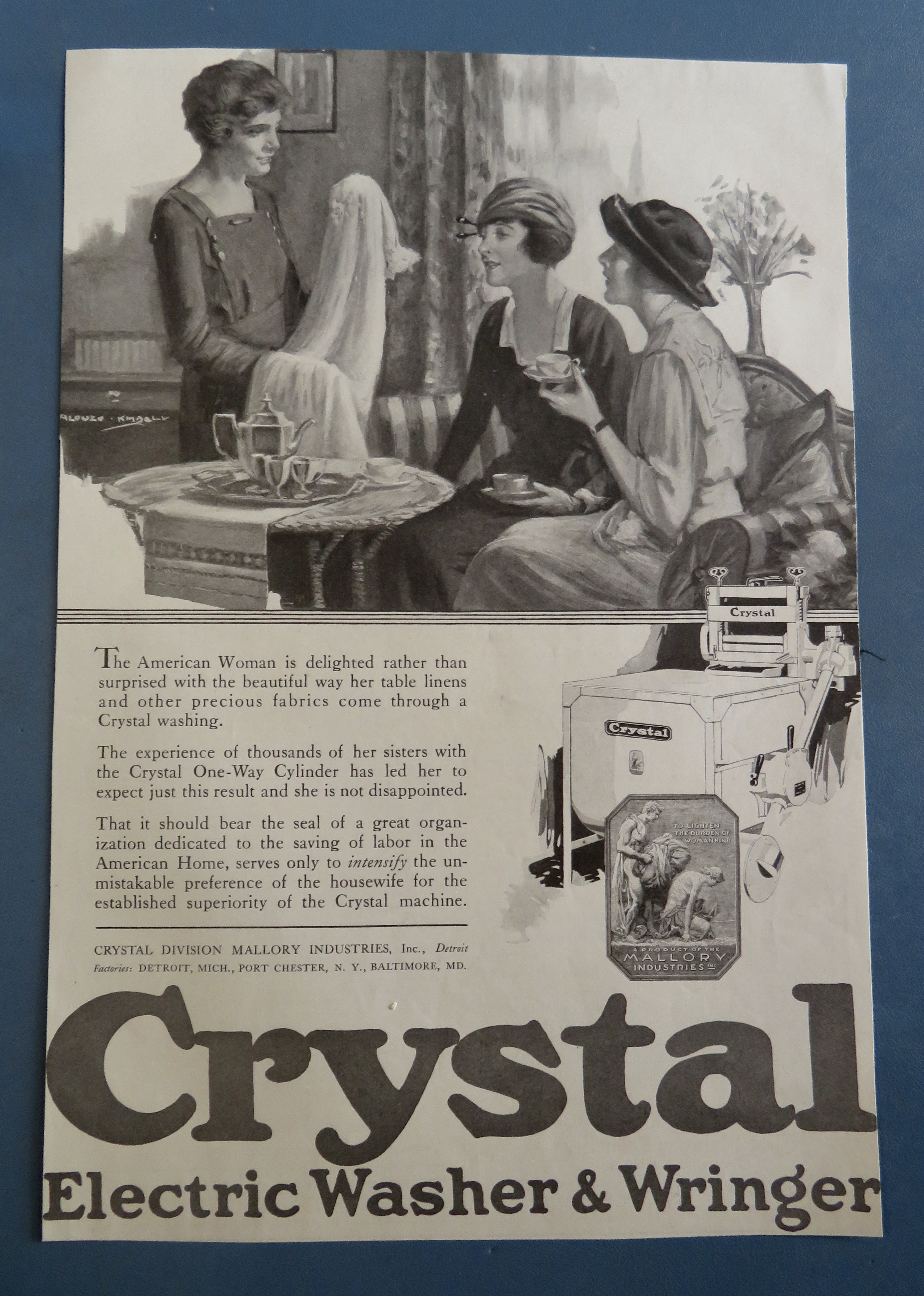1920's Crystal Electric Washer & Wringer with Women