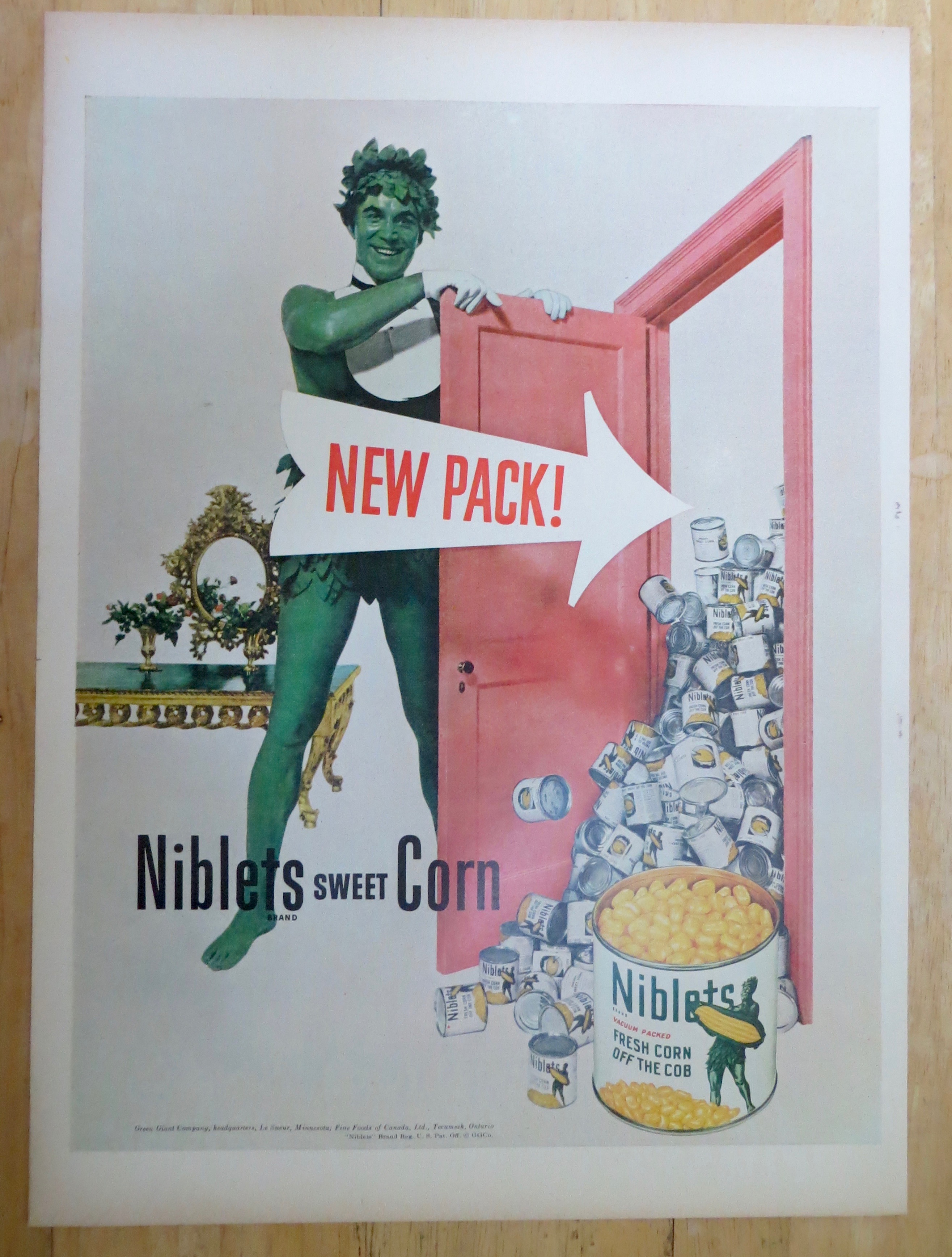 1952 Green Giant Niblets Corn with the Green Giant