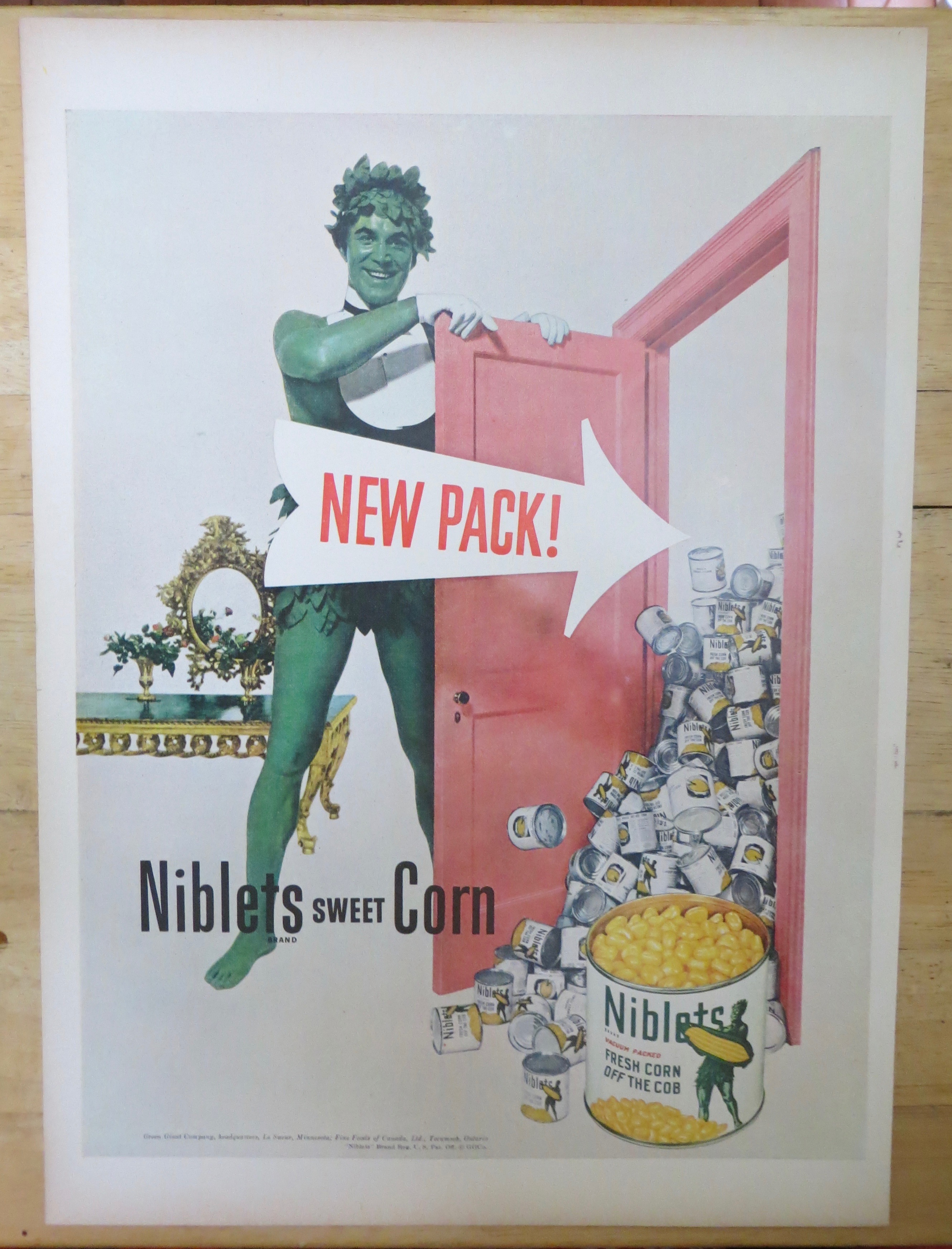 1952 Green Giant Niblets Corn with the Green Giant