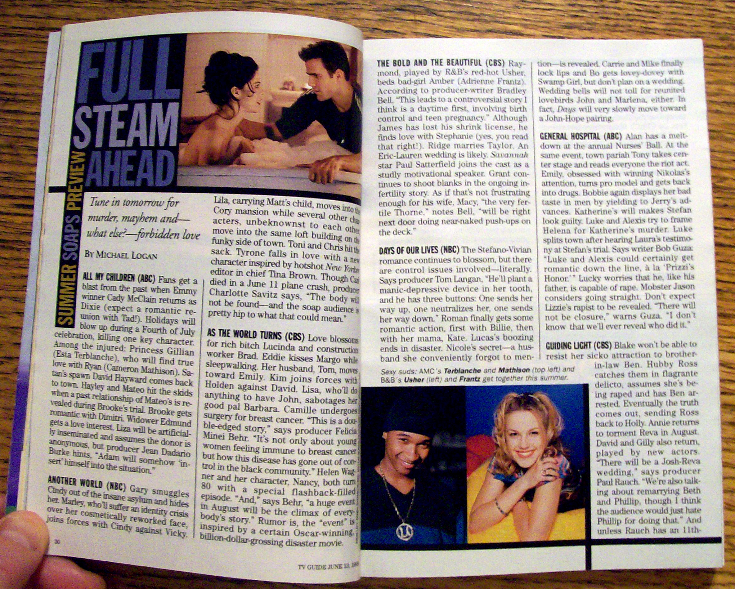 TV Guide-June 13-19, 1998-Summer Soaps Preview