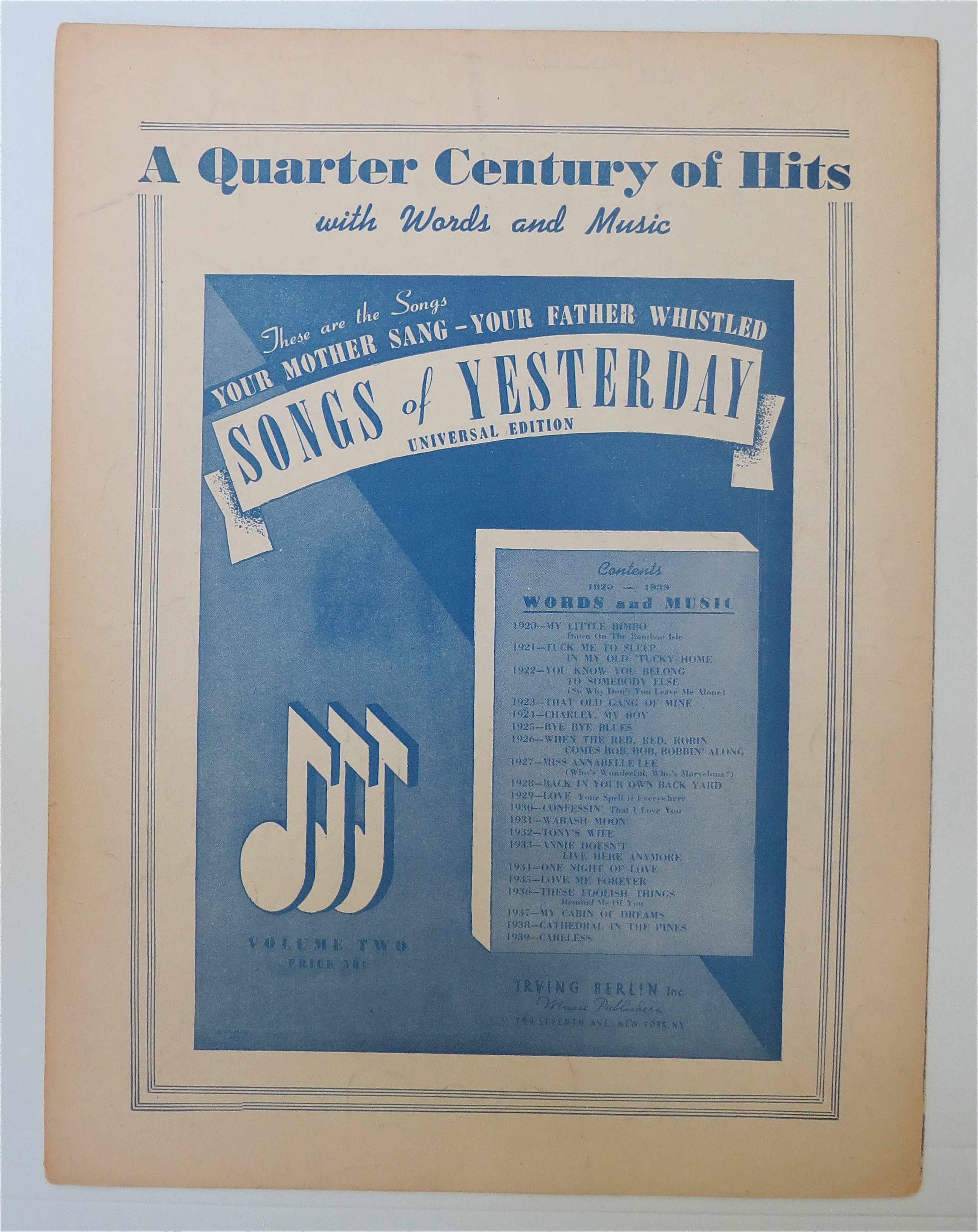 1943 I'll Get By Sheet Music with Tracy & Dunne