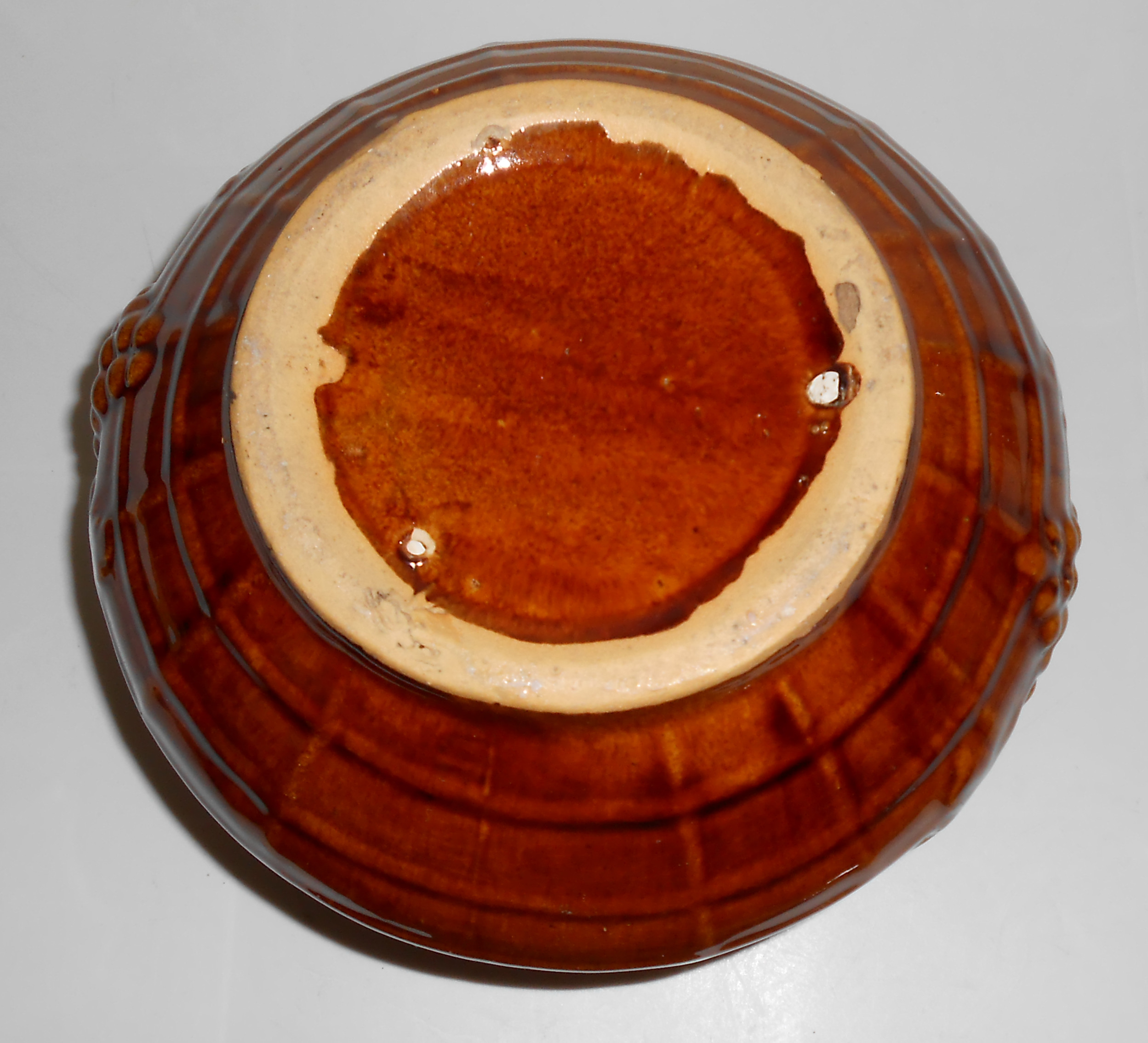 Nelson McCoy Pottery Brown Grape Patterned Cuspidor!