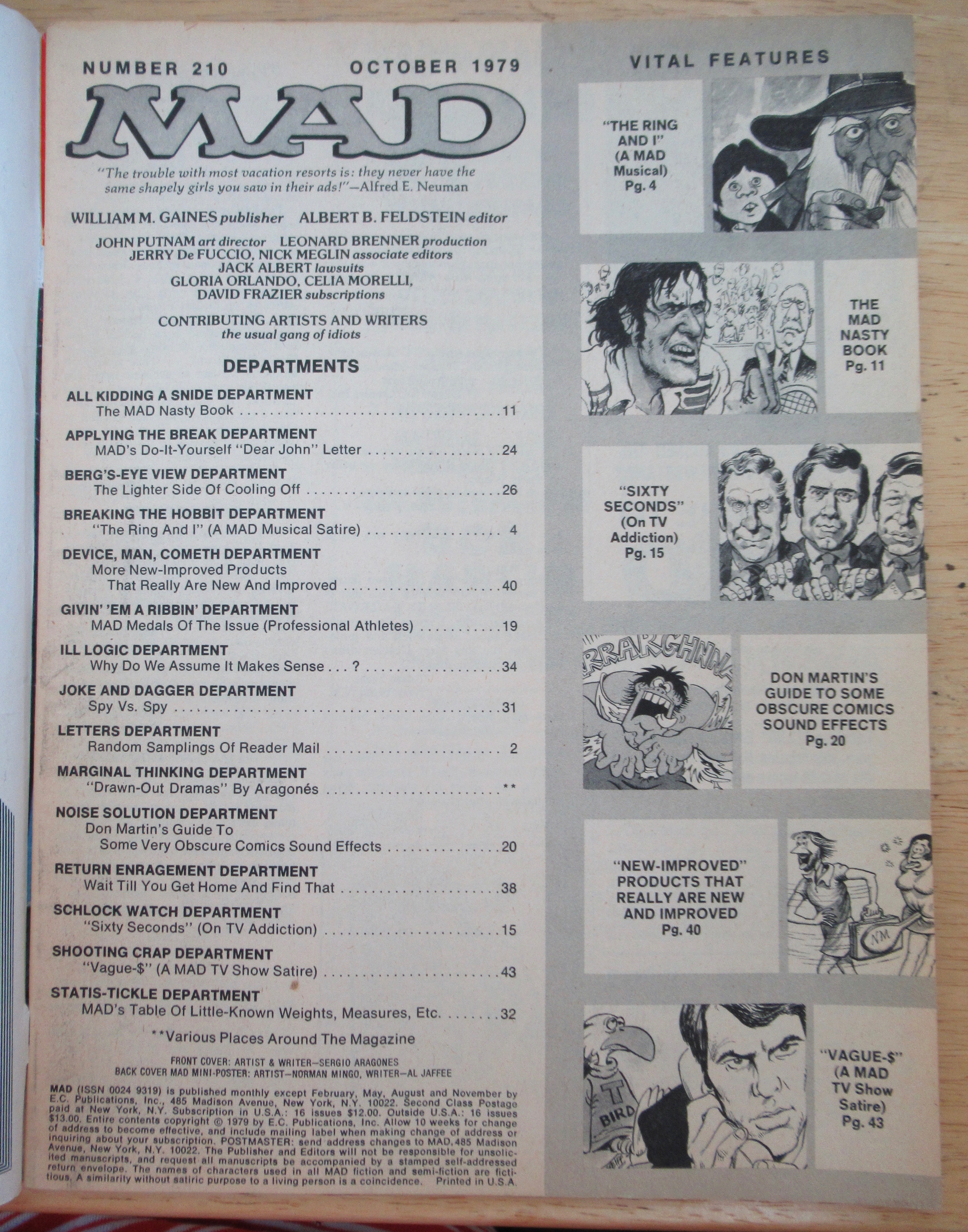 Mad Magazine #210 October 1979 Lord Of Rings Mad Style