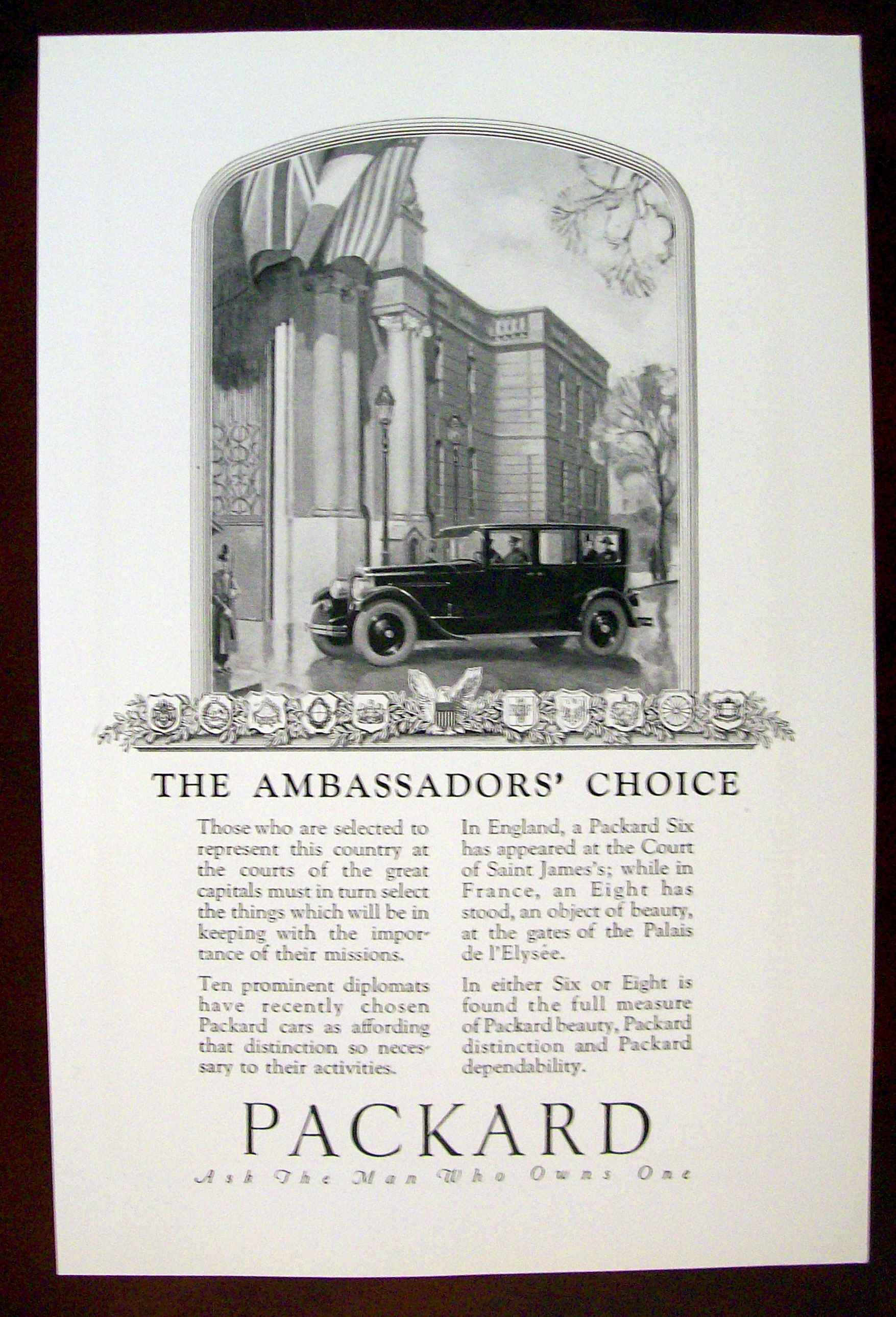 1926 Packard Automobile with a Picture of a Packard