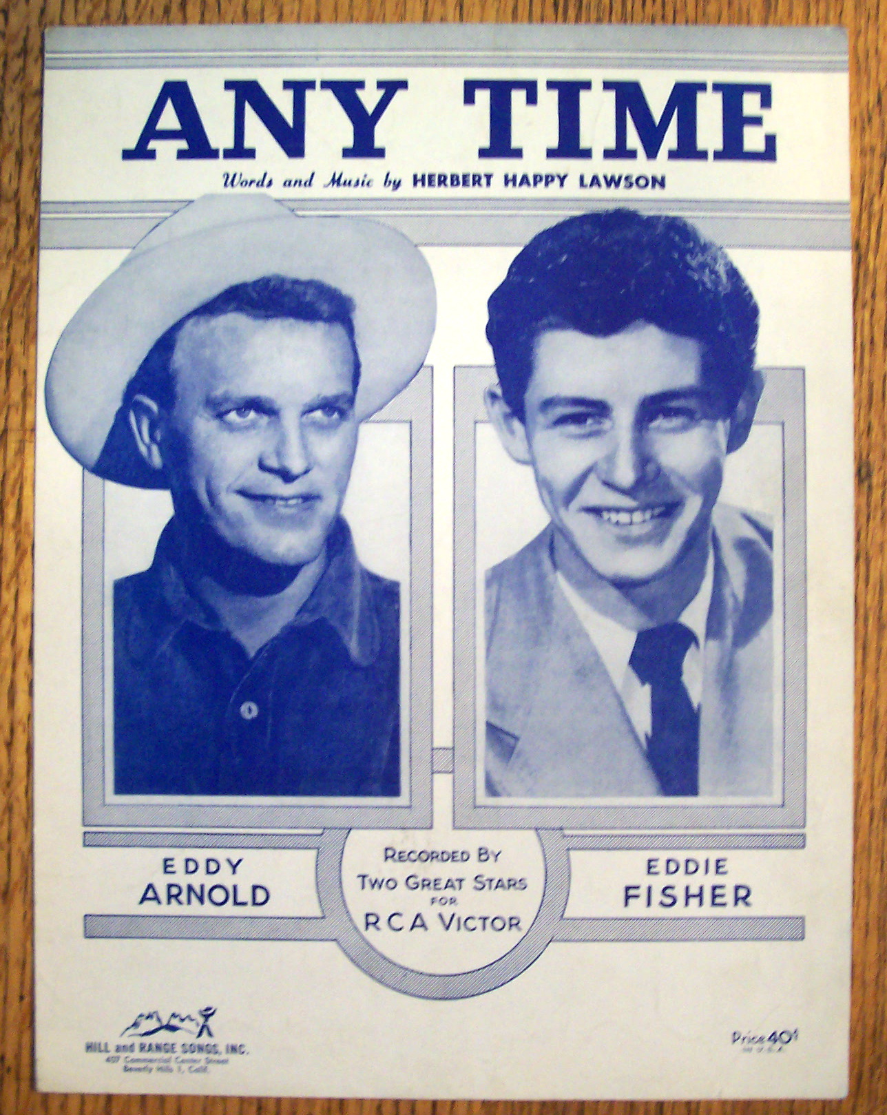 Sheet Music Of 1949 Any Time-Eddie Fisher & Eddy Arnold