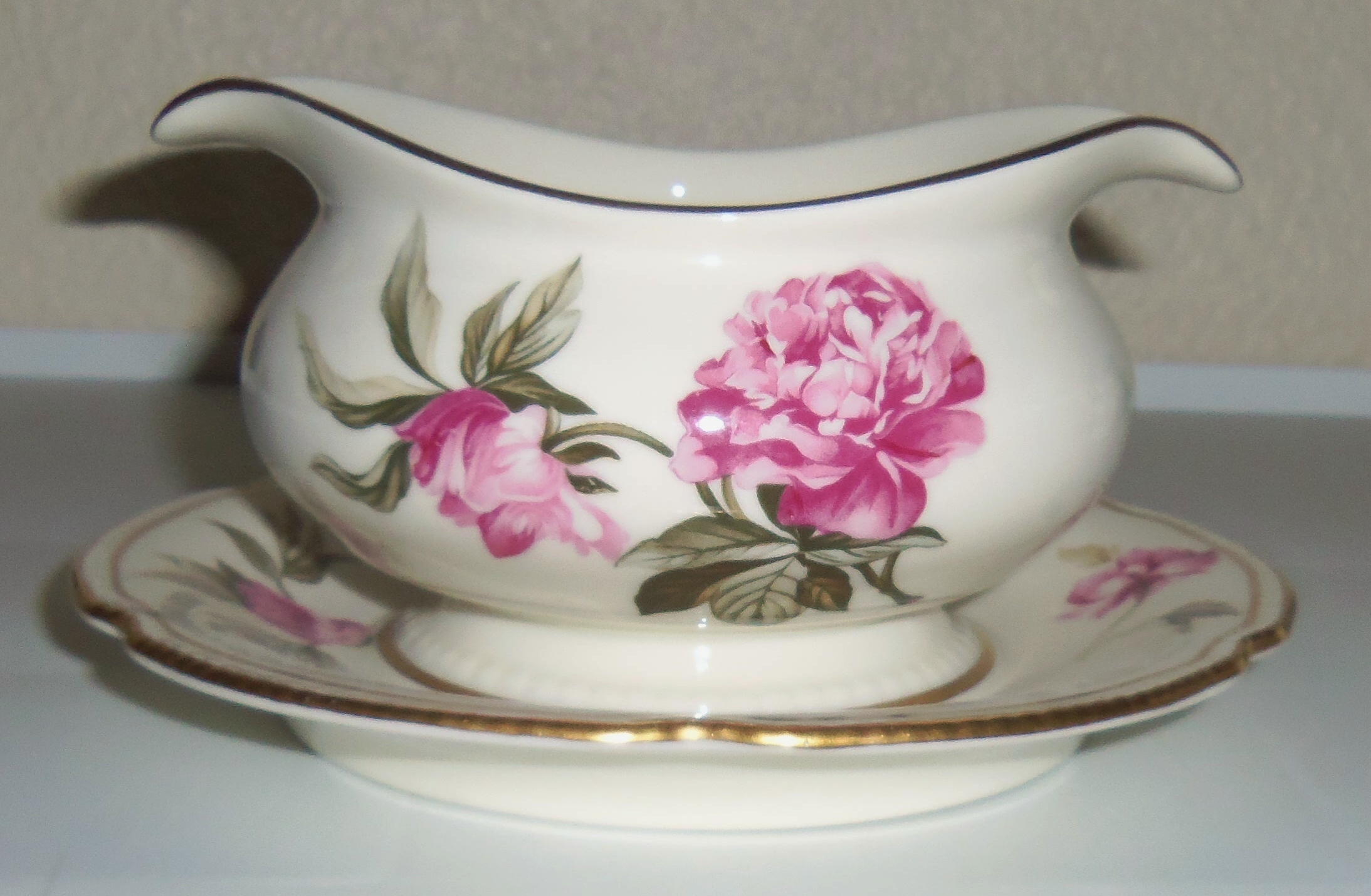 Castleton China Peony Gravy Bowl