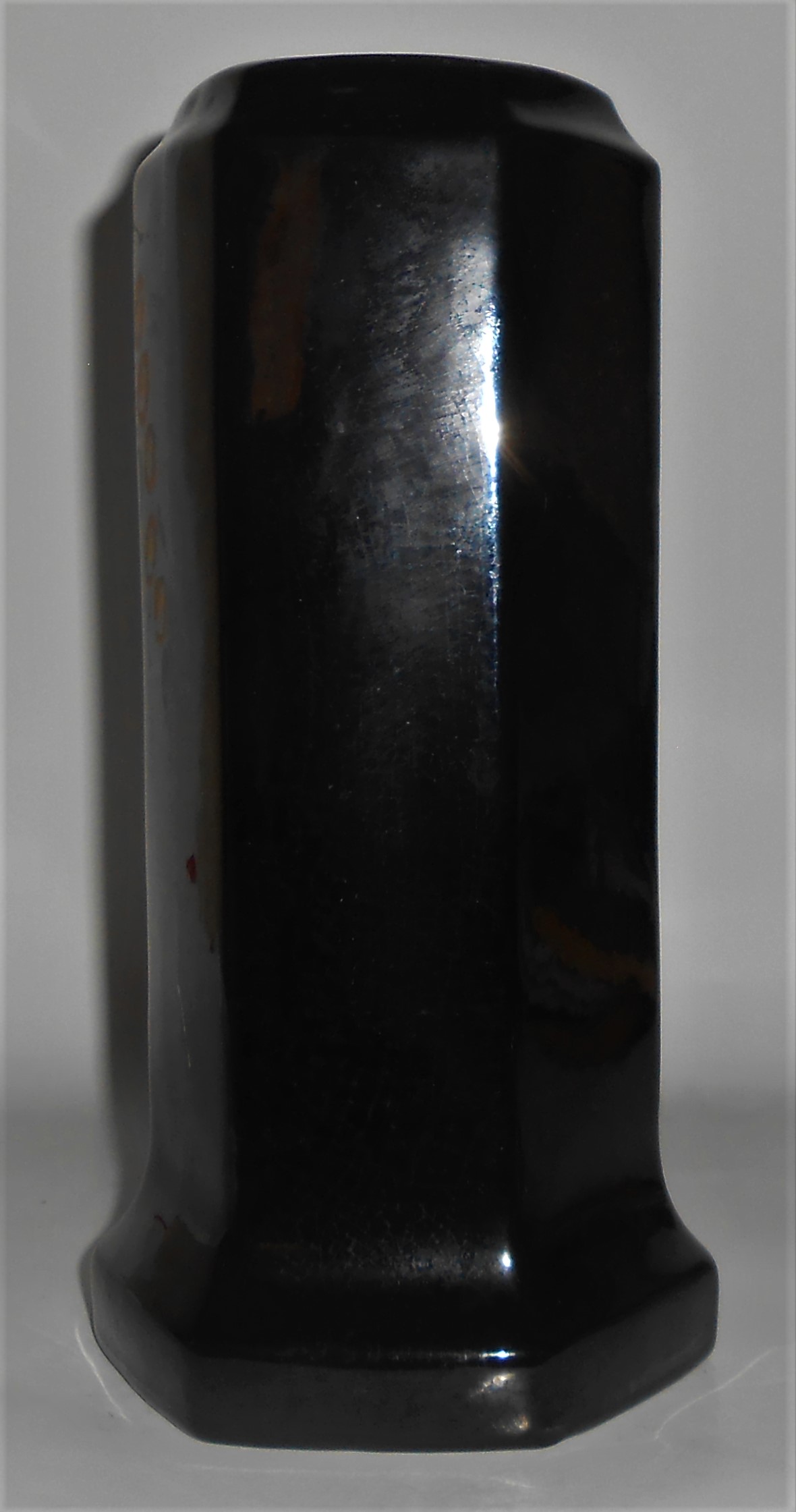 Peters And Reed Art Pottery Mirror Black Ware #56 Vase