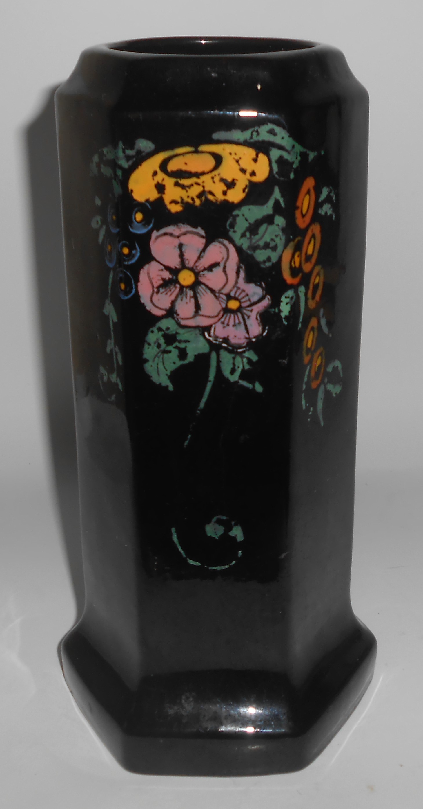 Peters And Reed Art Pottery Mirror Black Ware #56 Vase