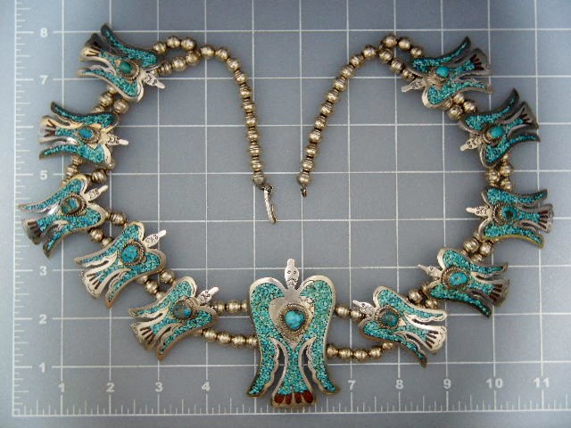 Tommy Singer Sterling Silver Chip Inlay Peyote Birds