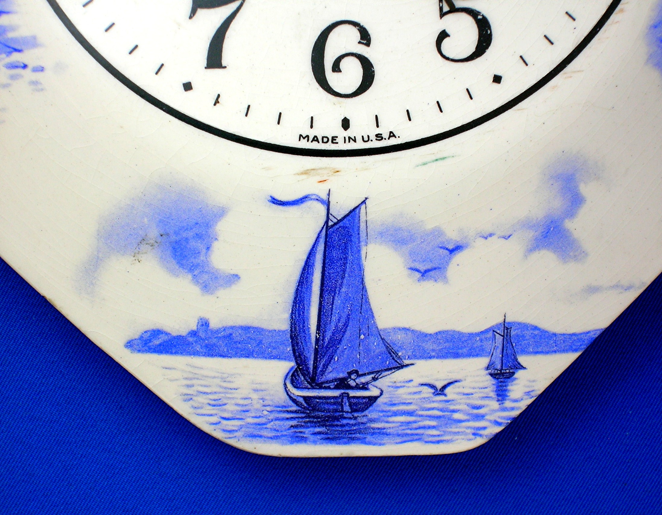Clock Key Wind 8 Day Miller Porcelain Dutch Figures