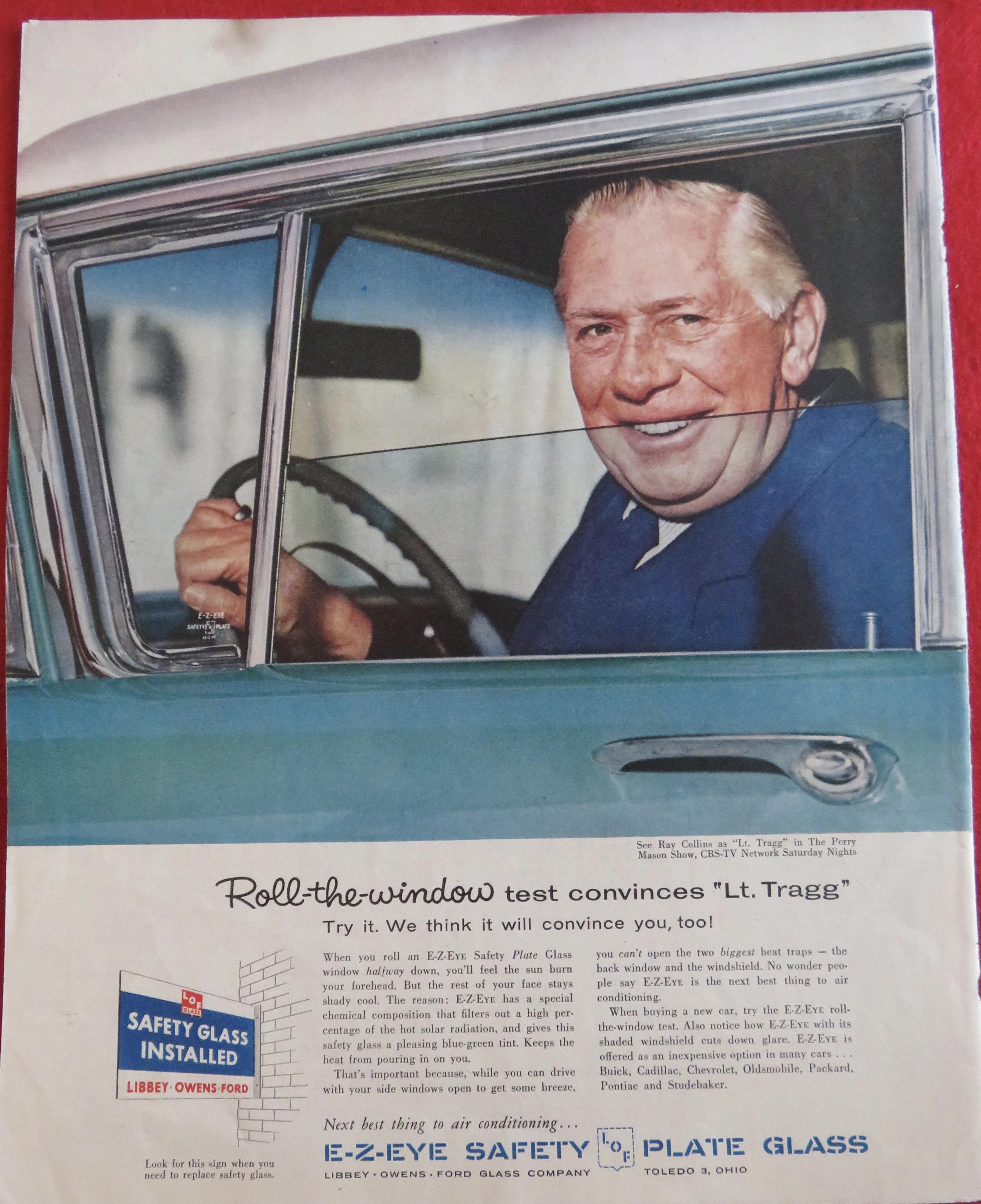 1958 E Z Eye Safety Plate Glass with Ray Collins