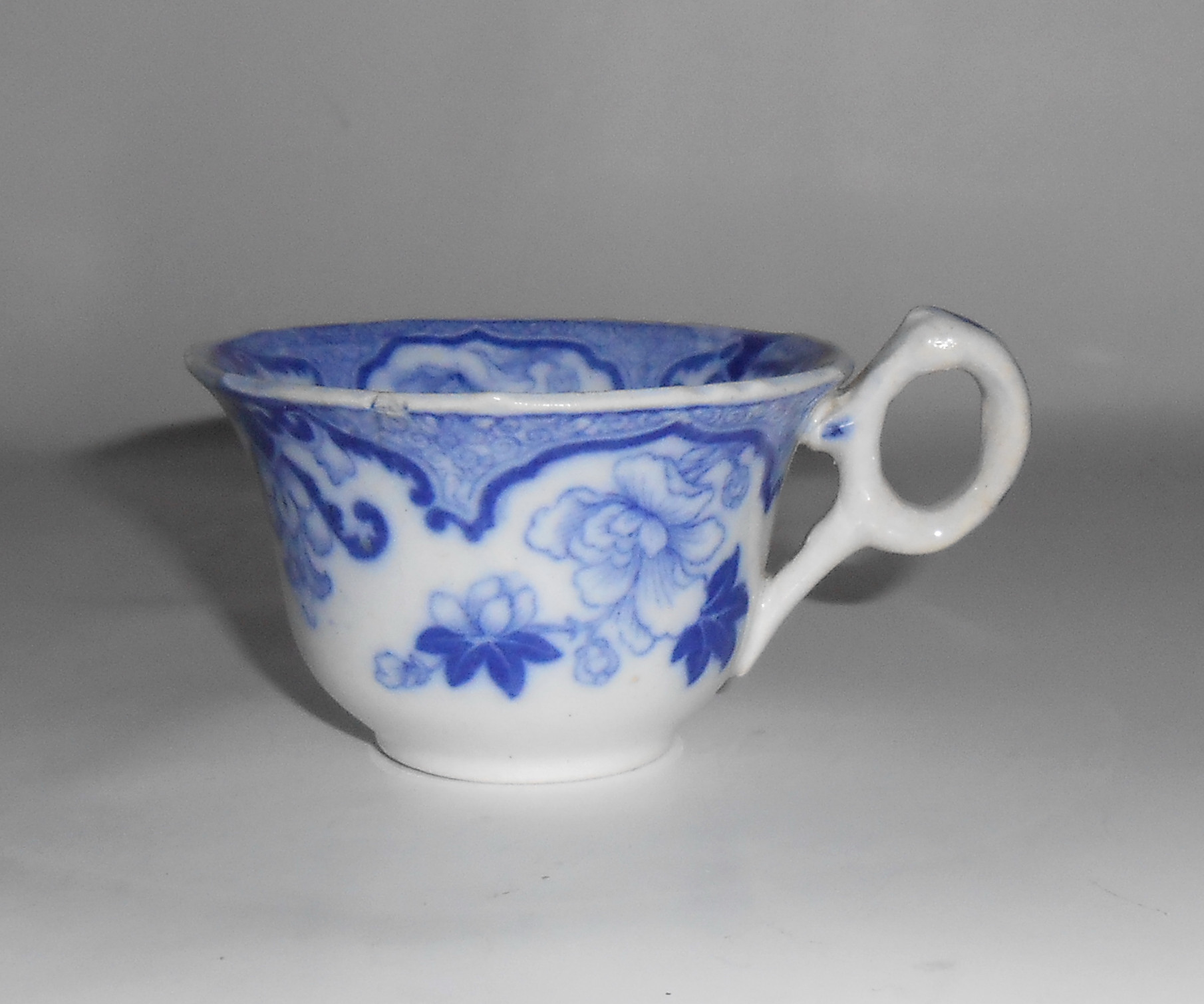 Cauldon Flow Blue China Candia Demitasse Cup!