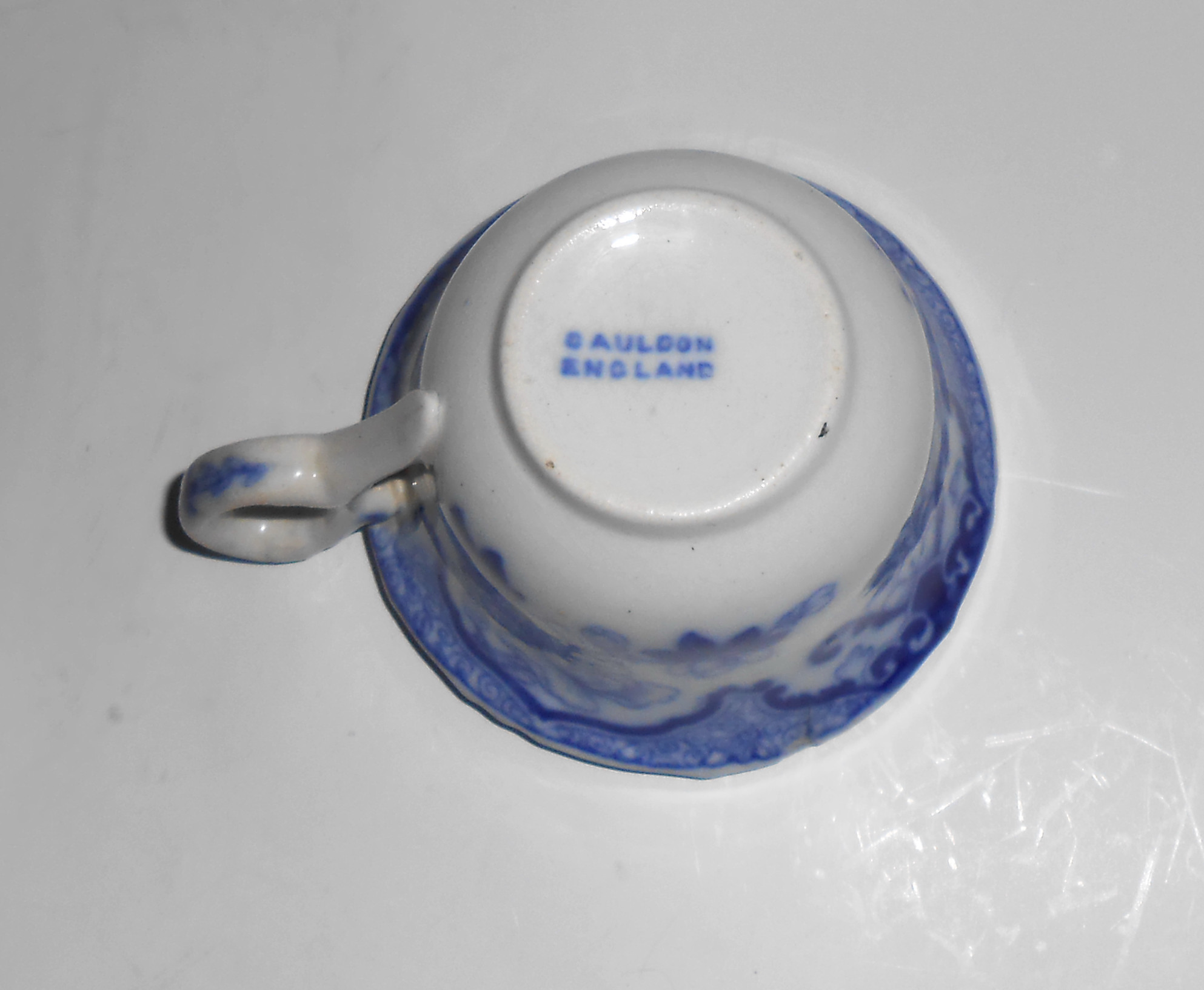 Cauldon Flow Blue China Candia Demitasse Cup!