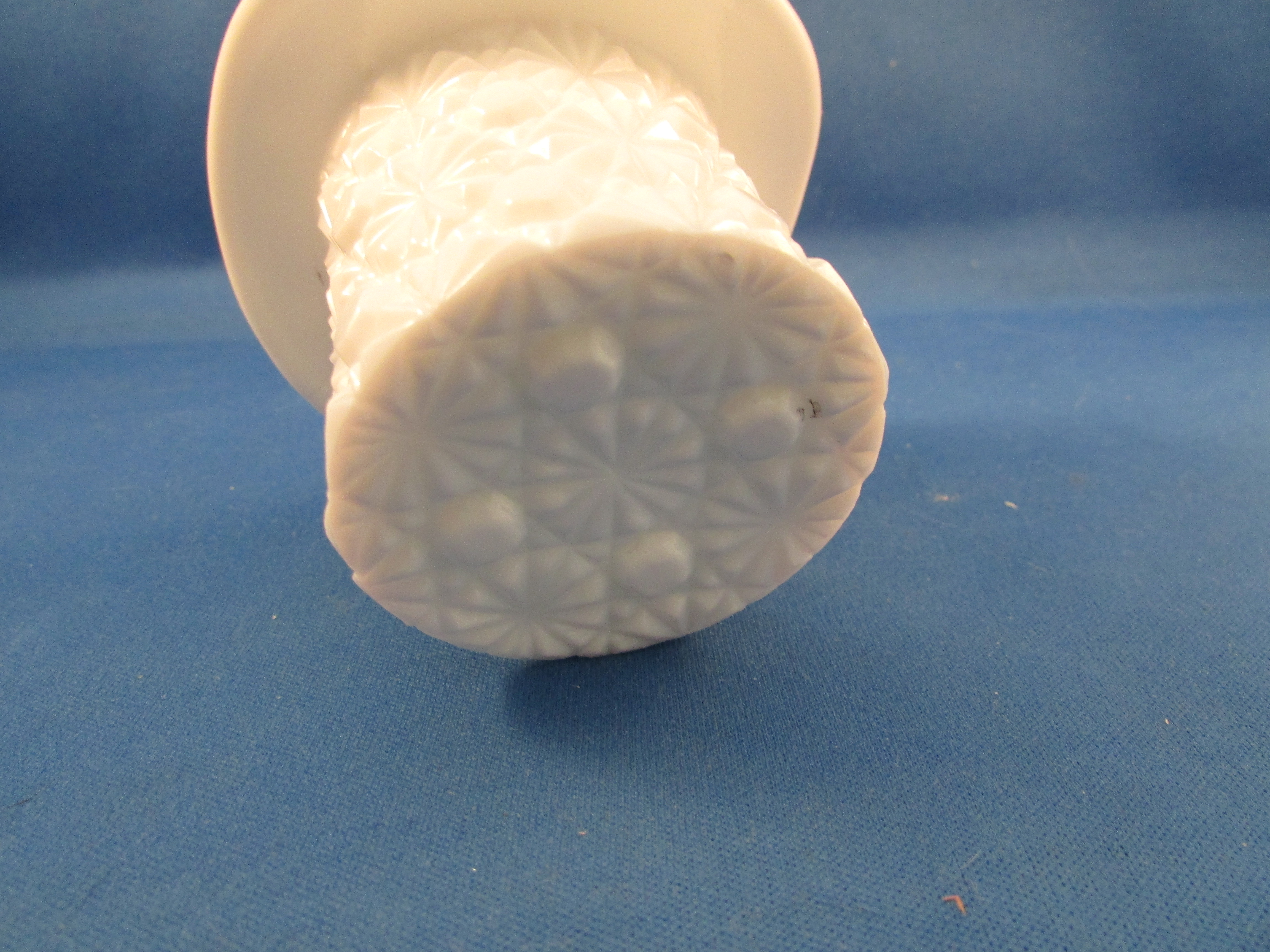 Daisy and Button Milk Glass Top Hat Toothpick Holder