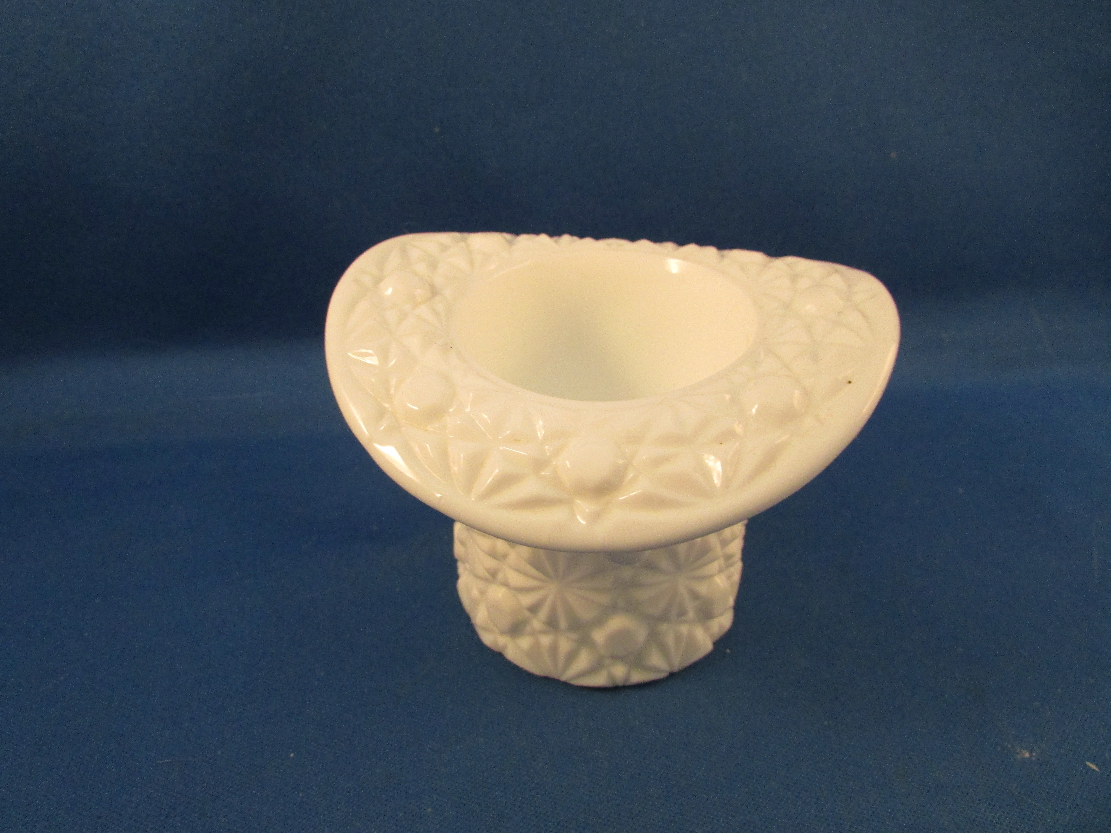 Daisy and Button Milk Glass Top Hat Toothpick Holder