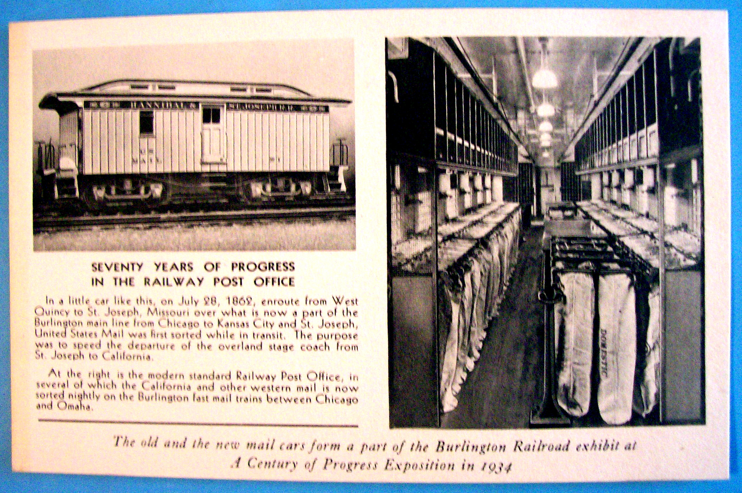 1934 Century Of Progress, Burlington Route Postcard