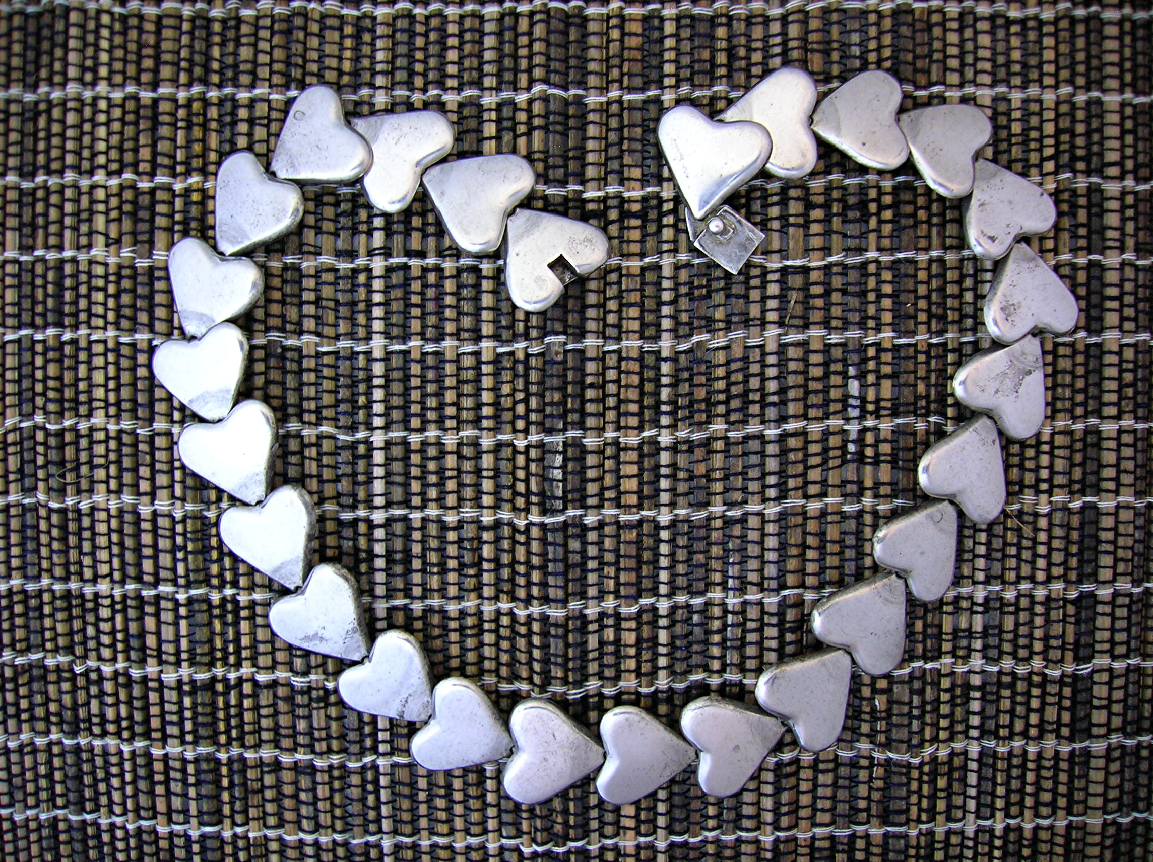 Taxco Sterling Silver Hearts Necklace TP 22 Mexico
