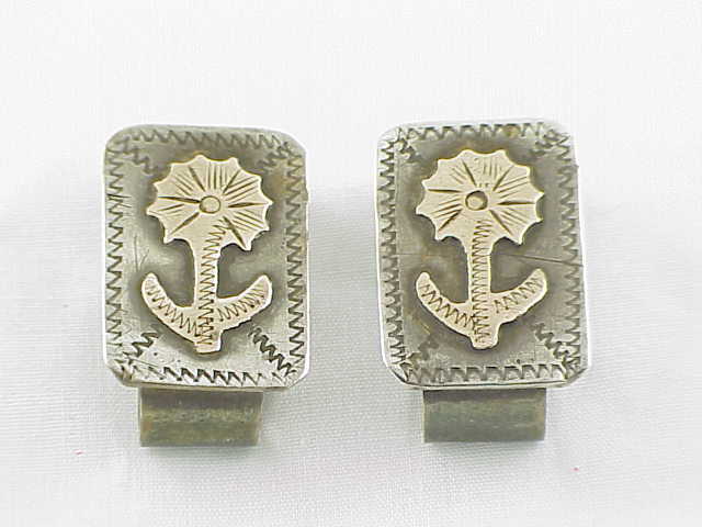 2 Victorian Or Edwardian Sterling Silver And Gold Belt Scarf Slides