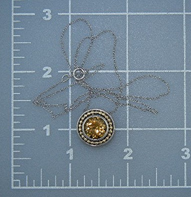 14K Gold Sterling Silver Citrine Necklace AU