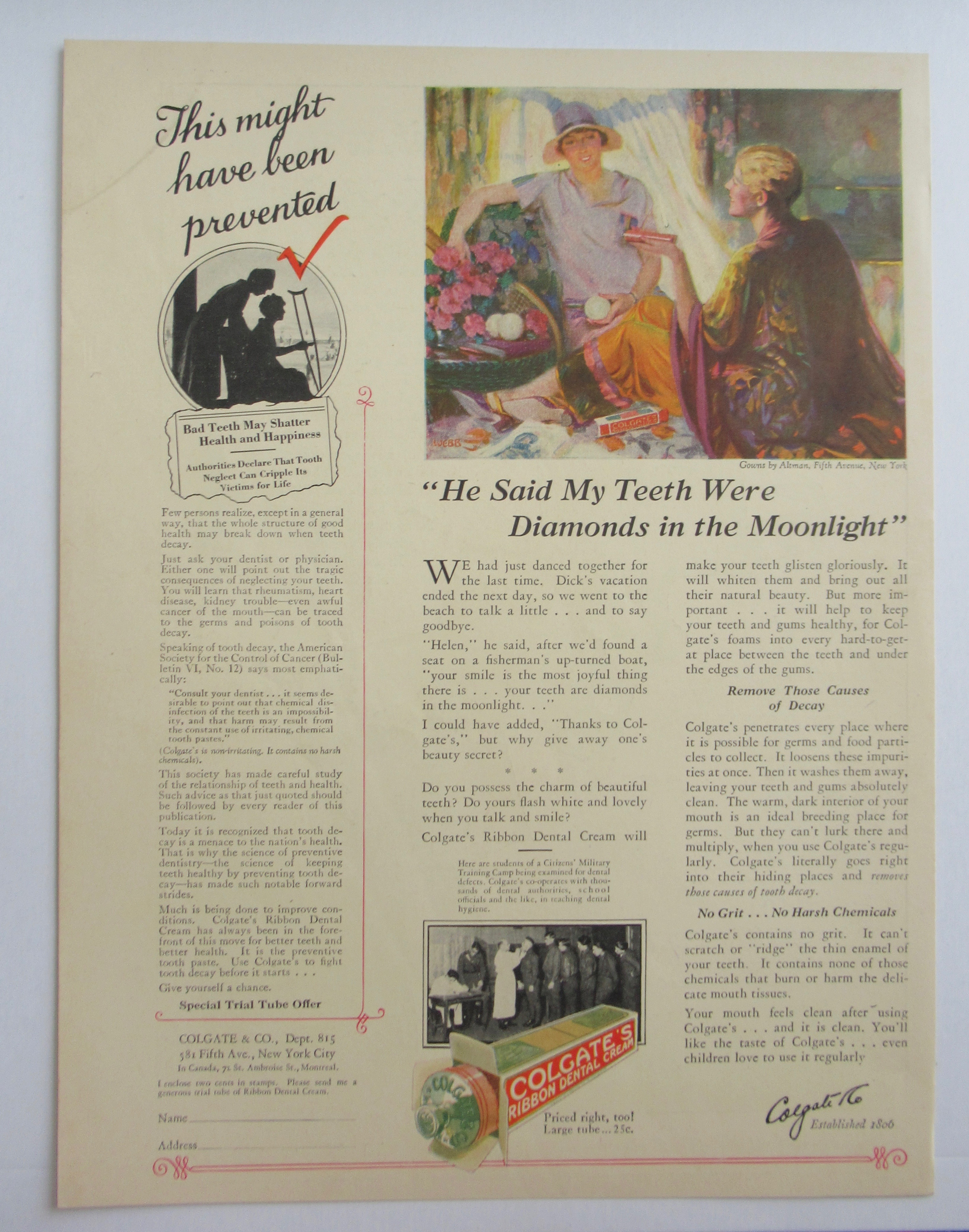 1926 Colgate Ribbon Dental Cream w Two Women Talking