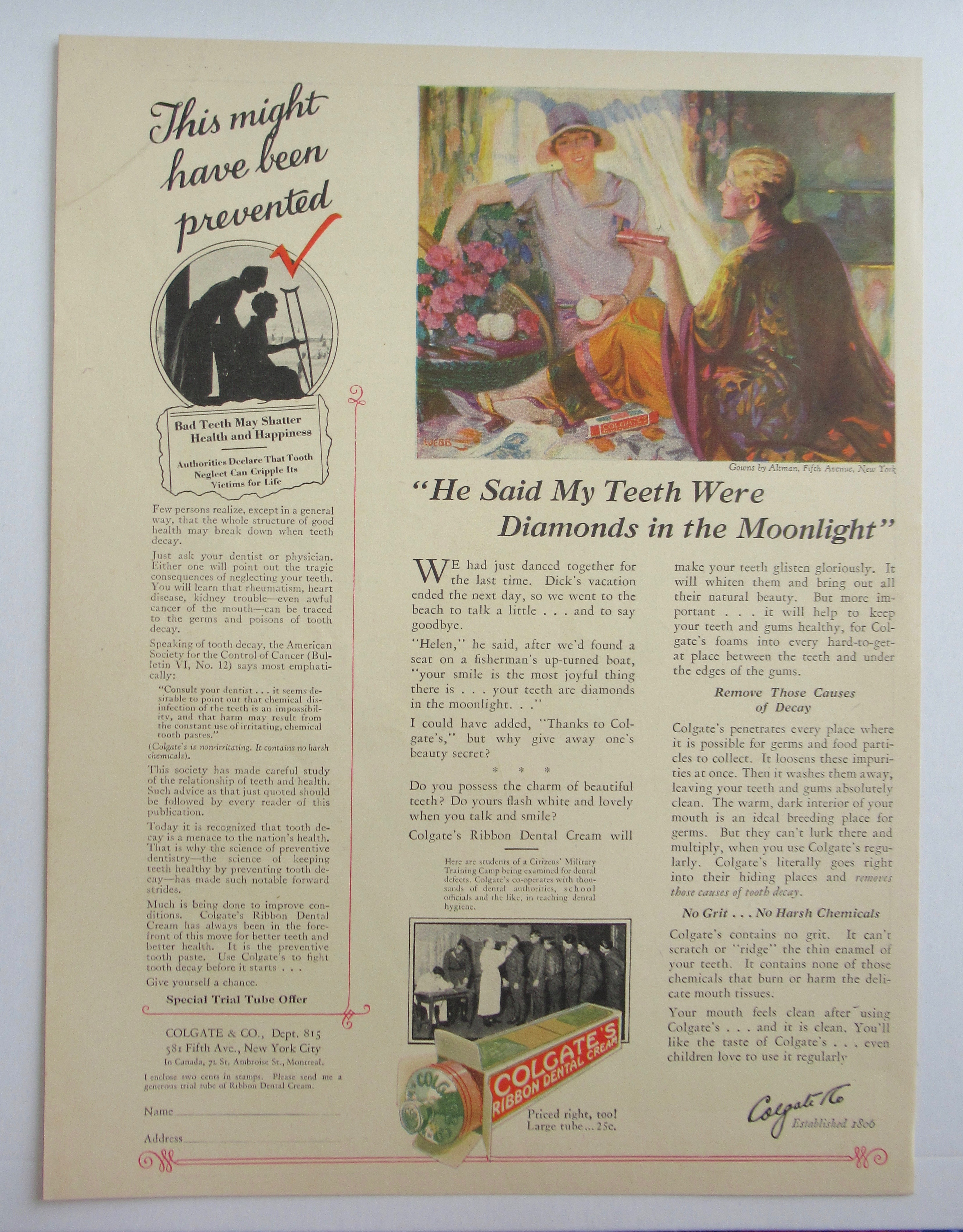 1926 Colgate Ribbon Dental Cream w Two Women Talking