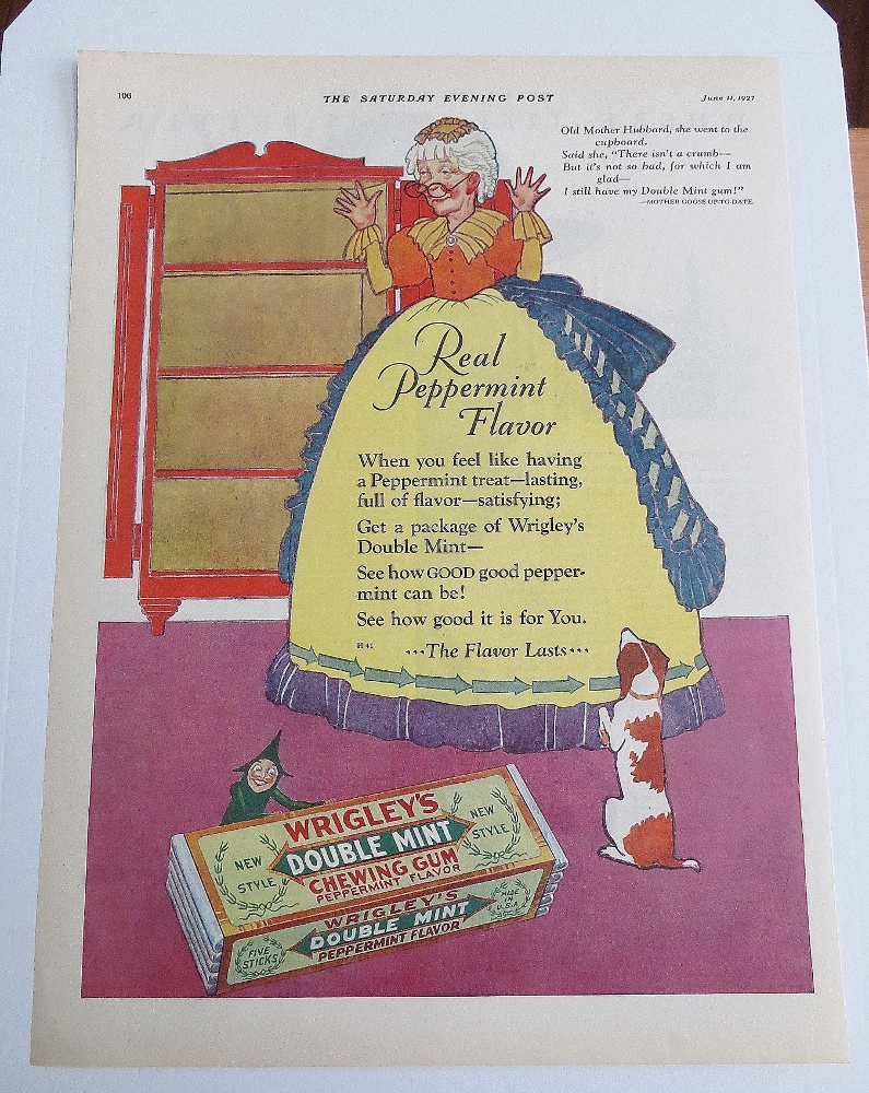 1927 Wrigley's Double Mint Gum With Old Mother Hubbard
