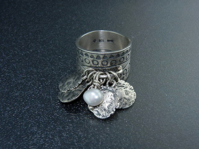 Silpada Coins & Pearl Sterling Silver Ring